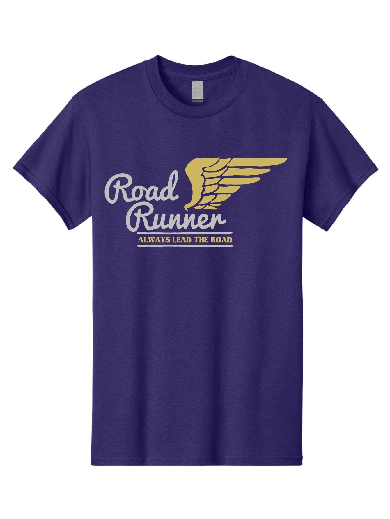 Road Runner Men'S Graphic Tee, 100% Cotton, Comfortable Casual Summer Wear, Machine Washable, Runner Logo, Wing Design, Road Runner, Always Lead The Road, Fitness Motivation, Running Inspiration, Speed, Wings, Road Runner Theme Aae617 9