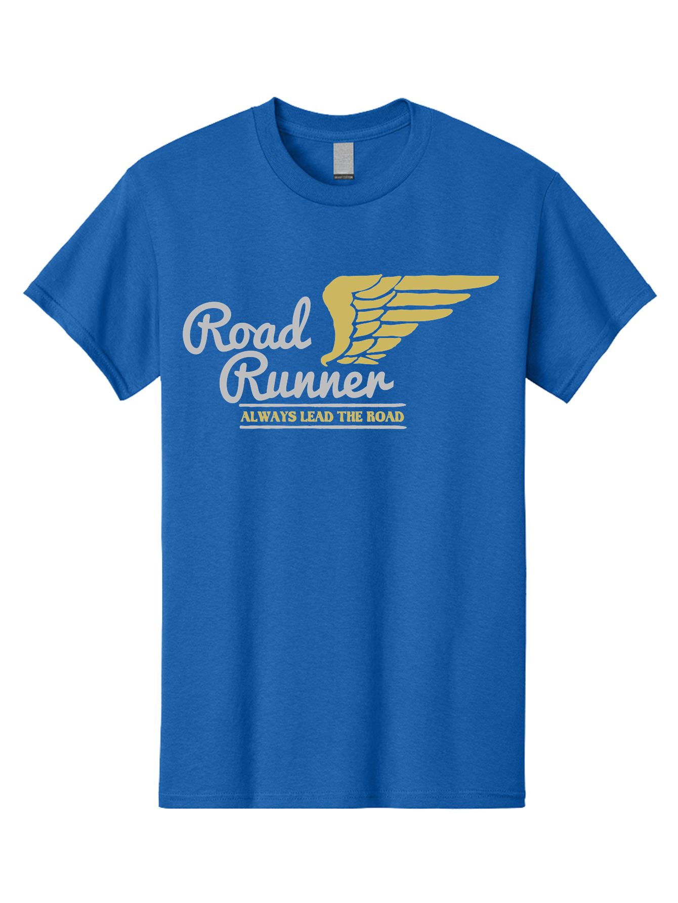 Road Runner Men'S Graphic Tee, 100% Cotton, Comfortable Casual Summer Wear, Machine Washable, Runner Logo, Wing Design, Road Runner, Always Lead The Road, Fitness Motivation, Running Inspiration, Speed, Wings, Road Runner Theme Aae617 11