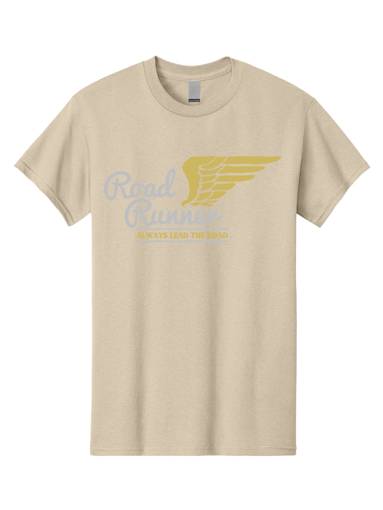 Road Runner Men'S Graphic Tee, 100% Cotton, Comfortable Casual Summer Wear, Machine Washable, Runner Logo, Wing Design, Road Runner, Always Lead The Road, Fitness Motivation, Running Inspiration, Speed, Wings, Road Runner Theme Aae617 13
