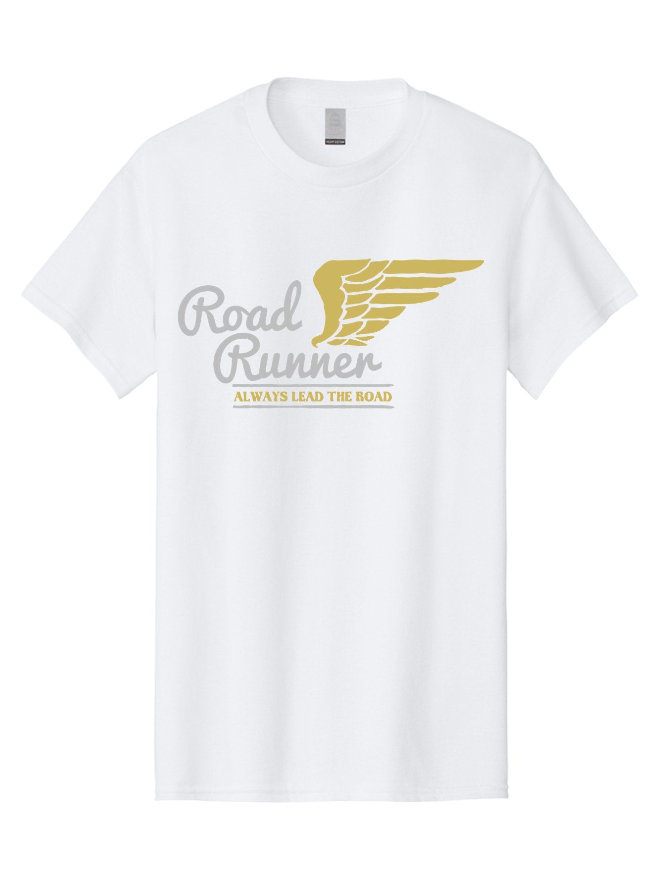 Road Runner Men'S Graphic Tee, 100% Cotton, Comfortable Casual Summer Wear, Machine Washable, Runner Logo, Wing Design, Road Runner, Always Lead The Road, Fitness Motivation, Running Inspiration, Speed, Wings, Road Runner Theme Aae617 4