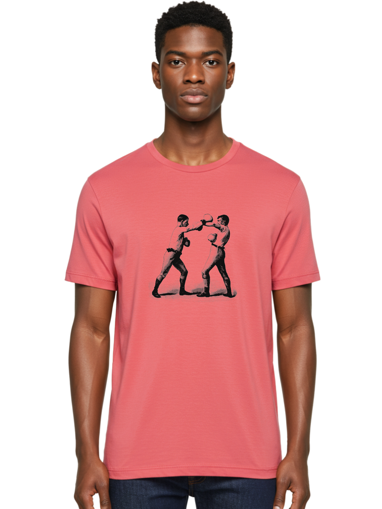 Ropekings Men'S Graphic Tee, 100% Cotton, Comfortable Casual Summer Wear, Machine Washable, Two Boxers Fighting, Boxing Match, Martial Arts, Combat Sports, Physical Fitness, Intense Action, Gloves, Punch, Fight, Athletic Competition, Aae618 12