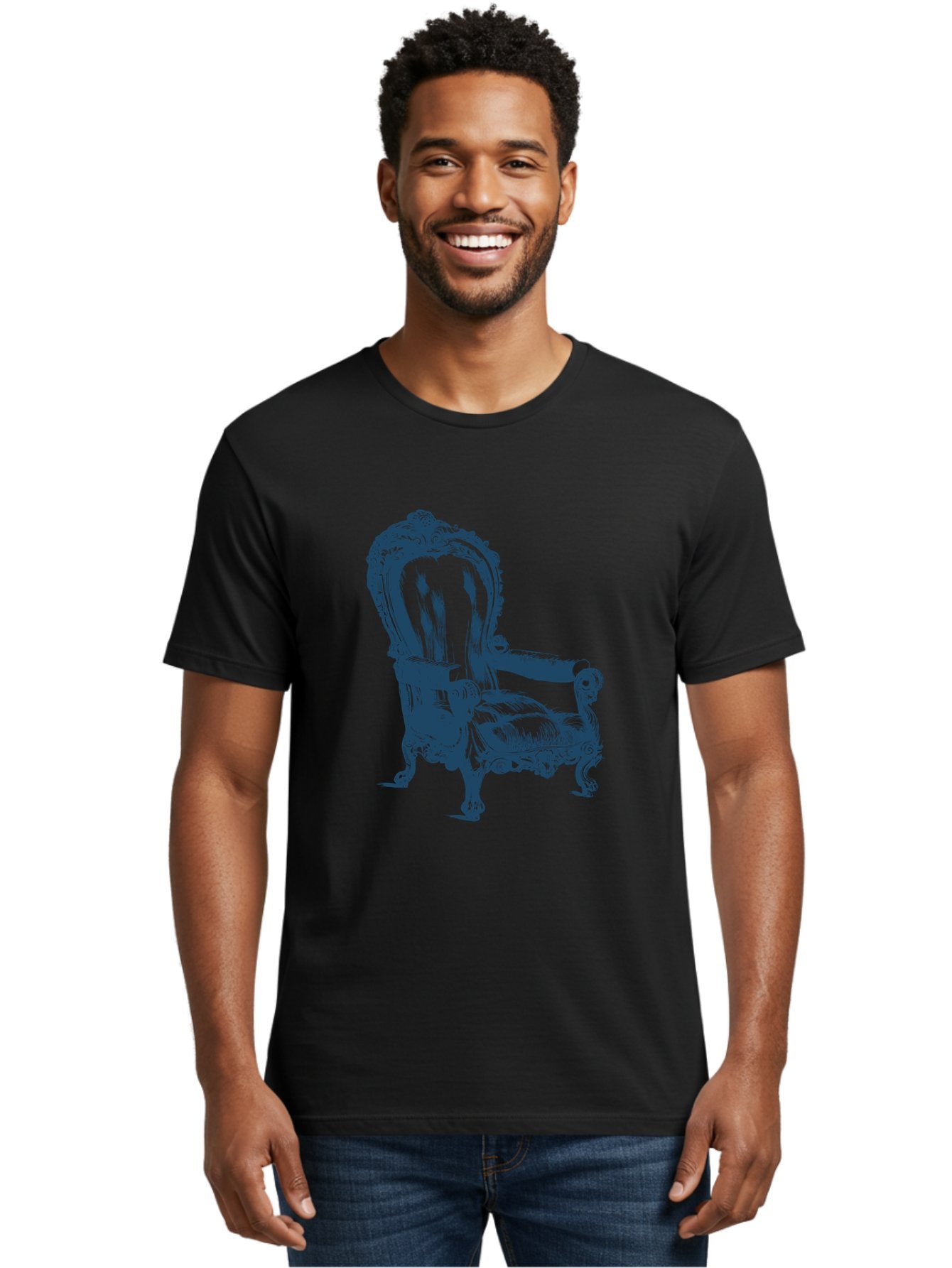 Royal Scroll Armchair Men'S Graphic Tee, 100% Cotton, Comfortable Casual Summer Wear, Machine Washable, Luxury Chair, Ornate Design, Vintage Furniture, Armchair, Carved Details, Royal Seating, Ornamental Decor, Intricate Carvings, Aae622 29