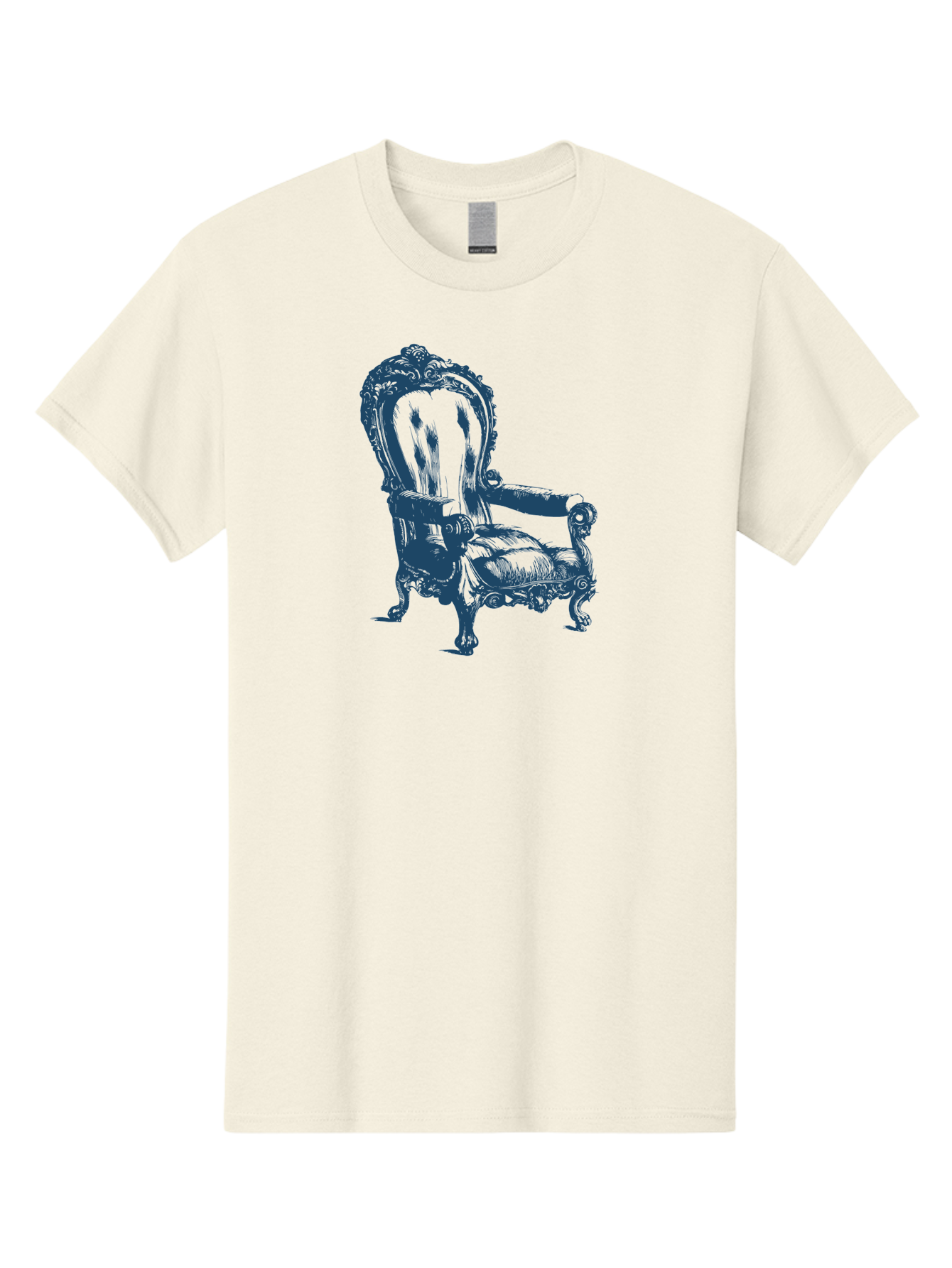 Royal Scroll Armchair Men'S Graphic Tee, 100% Cotton, Comfortable Casual Summer Wear, Machine Washable, Luxury Chair, Ornate Design, Vintage Furniture, Armchair, Carved Details, Royal Seating, Ornamental Decor, Intricate Carvings, Aae622