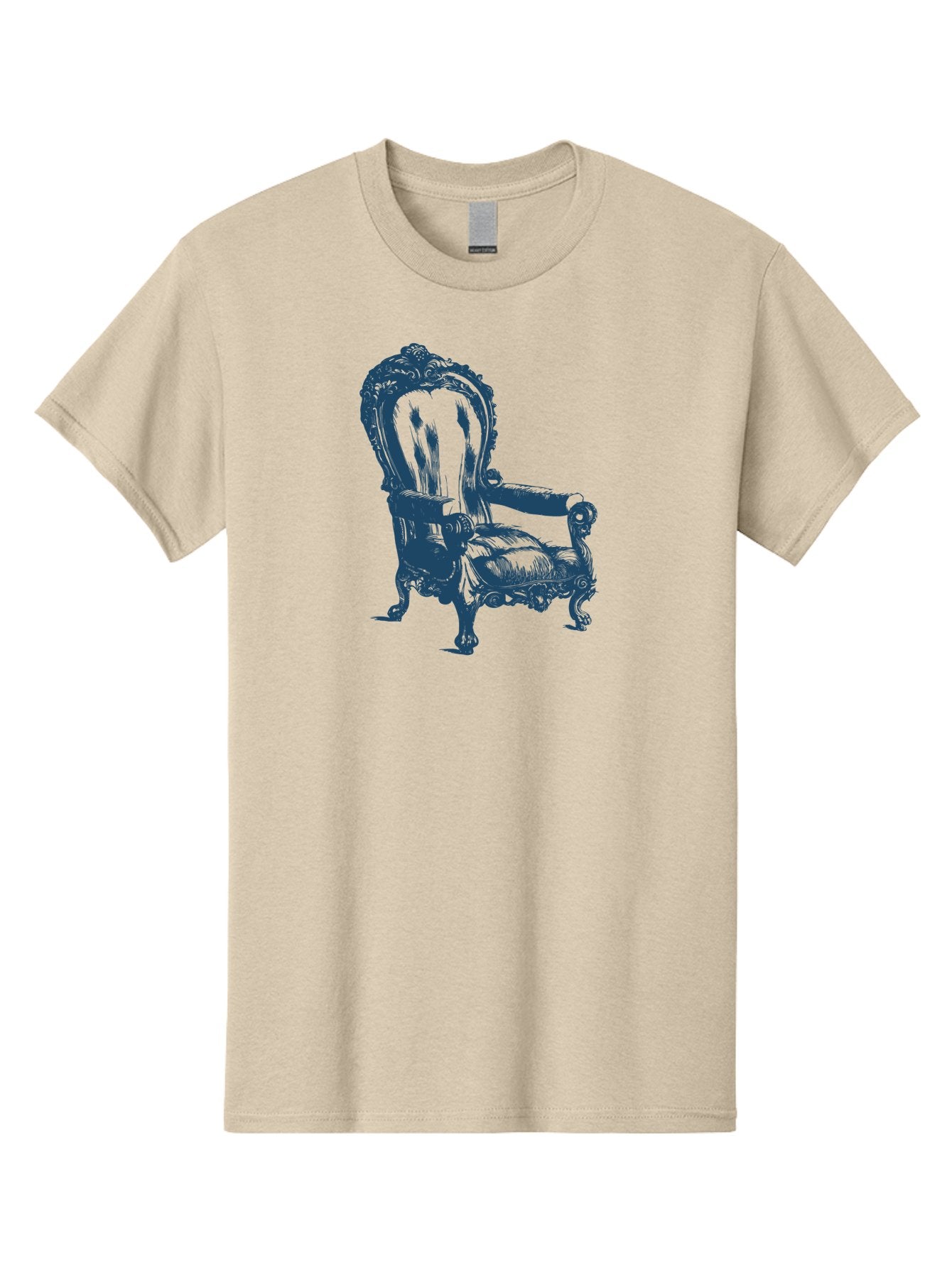 Royal Scroll Armchair Men'S Graphic Tee, 100% Cotton, Comfortable Casual Summer Wear, Machine Washable, Luxury Chair, Ornate Design, Vintage Furniture, Armchair, Carved Details, Royal Seating, Ornamental Decor, Intricate Carvings, Aae622 9