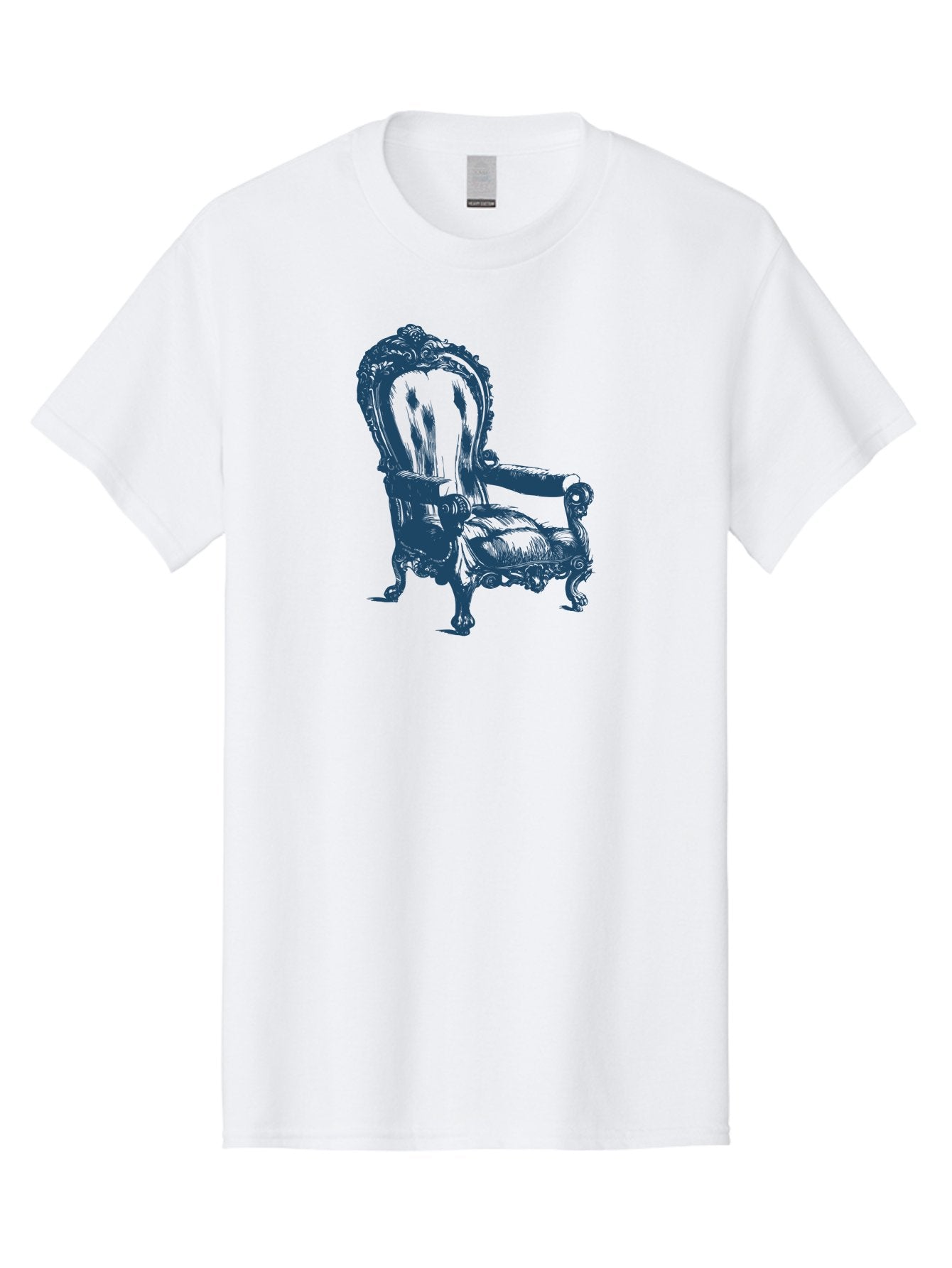 Royal Scroll Armchair Men'S Graphic Tee, 100% Cotton, Comfortable Casual Summer Wear, Machine Washable, Luxury Chair, Ornate Design, Vintage Furniture, Armchair, Carved Details, Royal Seating, Ornamental Decor, Intricate Carvings, Aae622 5