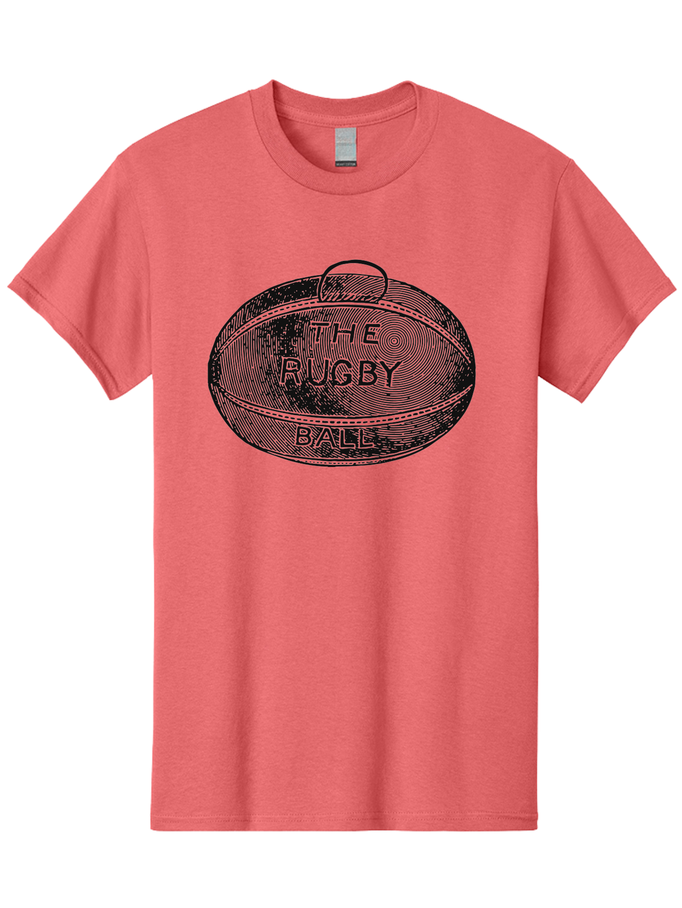 The Rugby Ball Men'S Graphic Tee, 100% Cotton, Comfortable Casual Summer Wear, Machine Washable, Rugby Ball, Sport Equipment, Oval Shape, Vintage Illustration, Sports Graphics, Rugby Team, Contact Sports, Sports Ball, Sports Illustration Aae623