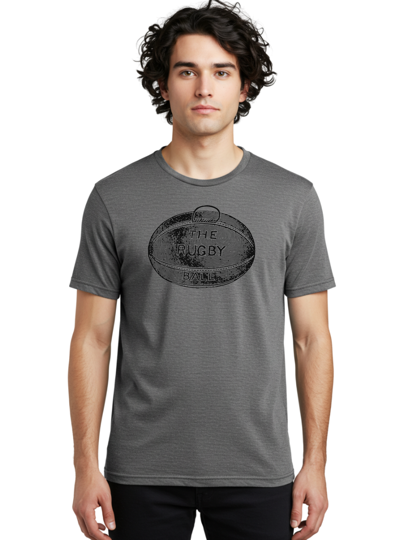 The Rugby Ball Men'S Graphic Tee, 100% Cotton, Comfortable Casual Summer Wear, Machine Washable, Rugby Ball, Sport Equipment, Oval Shape, Vintage Illustration, Sports Graphics, Rugby Team, Contact Sports, Sports Ball, Sports Illustration Aae623 12