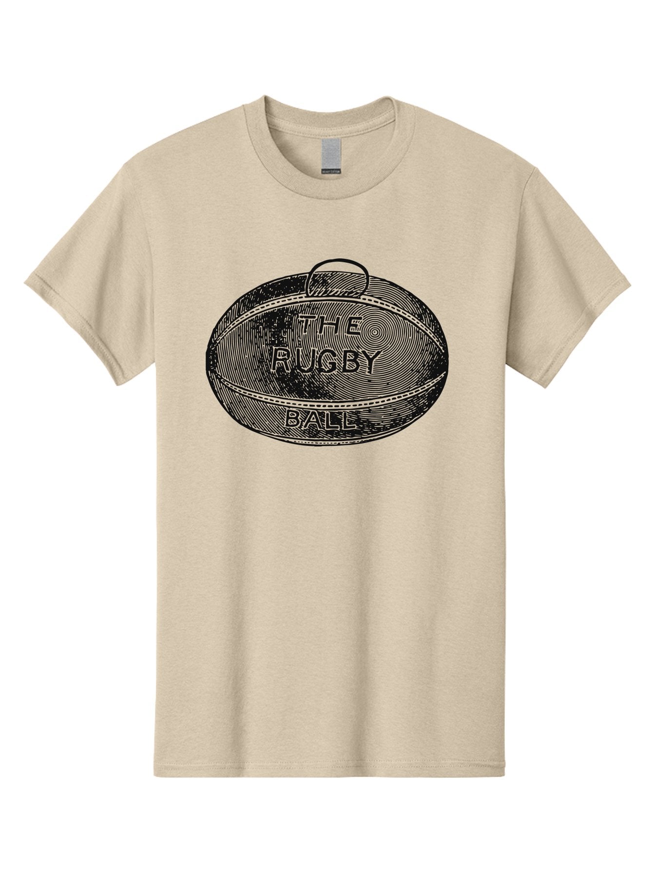 The Rugby Ball Men'S Graphic Tee, 100% Cotton, Comfortable Casual Summer Wear, Machine Washable, Rugby Ball, Sport Equipment, Oval Shape, Vintage Illustration, Sports Graphics, Rugby Team, Contact Sports, Sports Ball, Sports Illustration Aae623