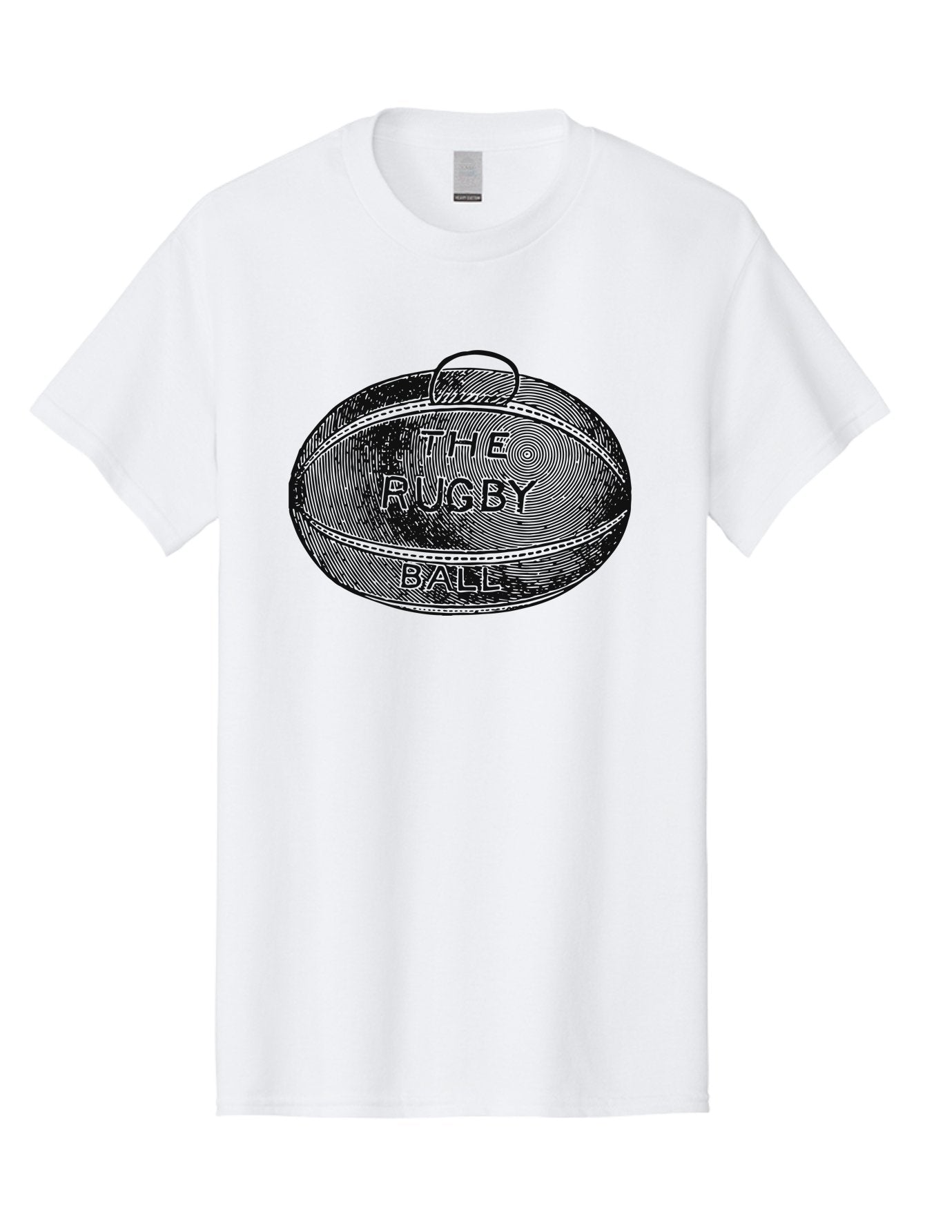 The Rugby Ball Men'S Graphic Tee, 100% Cotton, Comfortable Casual Summer Wear, Machine Washable, Rugby Ball, Sport Equipment, Oval Shape, Vintage Illustration, Sports Graphics, Rugby Team, Contact Sports, Sports Ball, Sports Illustration Aae623 4