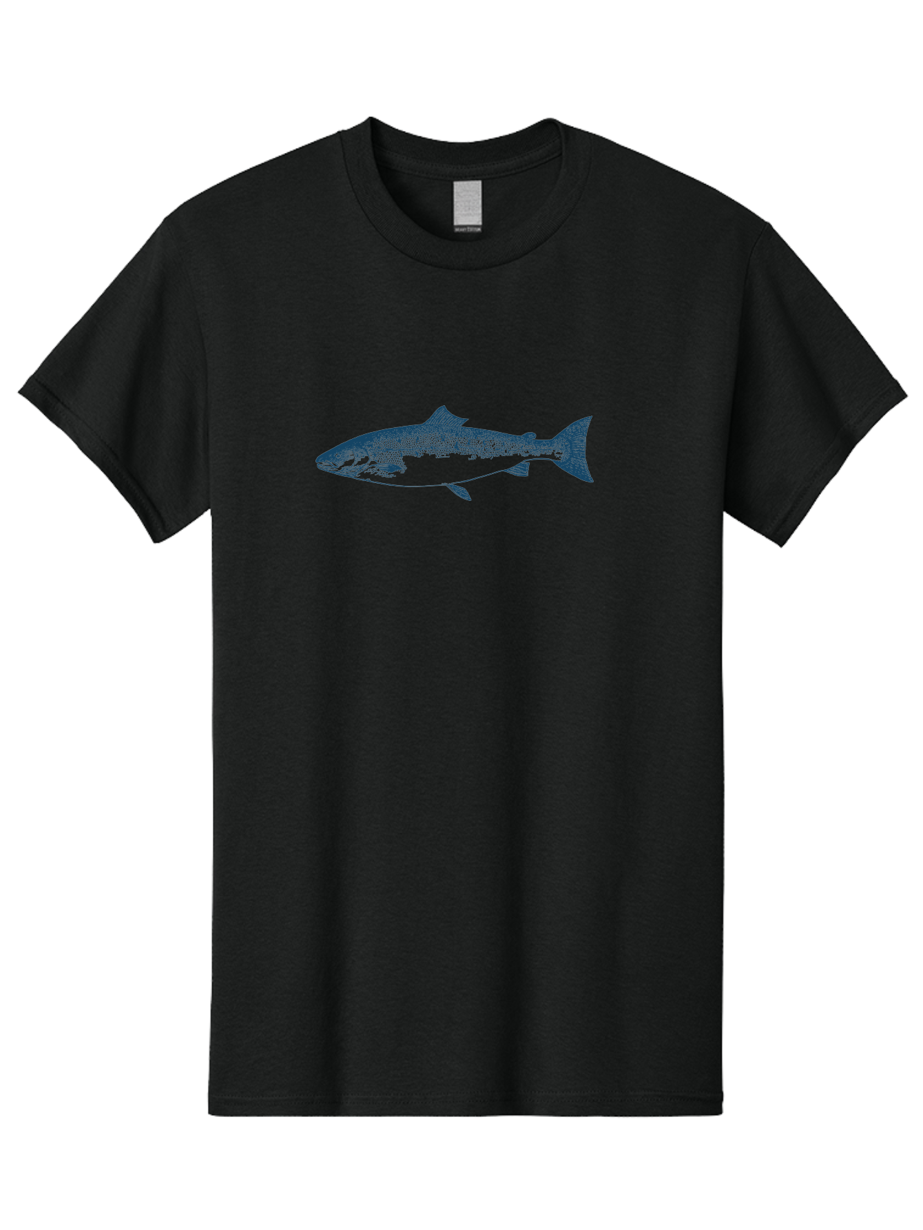 Runstream Fish Men'S Graphic Tee, 100% Cotton, Comfortable Casual Summer Wear, Machine Washable, Salmon Fish, Halftone Illustration, Aquatic Life, Ocean Creature, Fish Species, Wildlife Art, Stencil Style Aae625 15