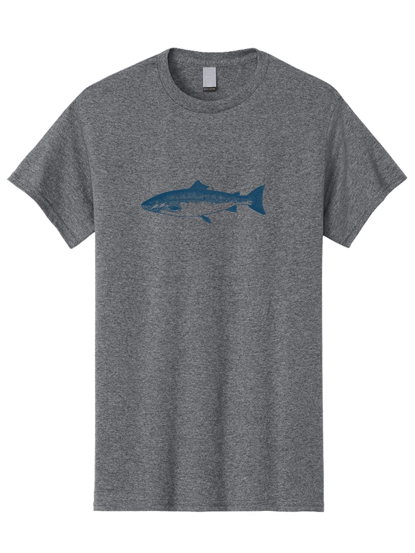 Runstream Fish Men'S Graphic Tee, 100% Cotton, Comfortable Casual Summer Wear, Machine Washable, Salmon Fish, Halftone Illustration, Aquatic Life, Ocean Creature, Fish Species, Wildlife Art, Stencil Style Aae625 5