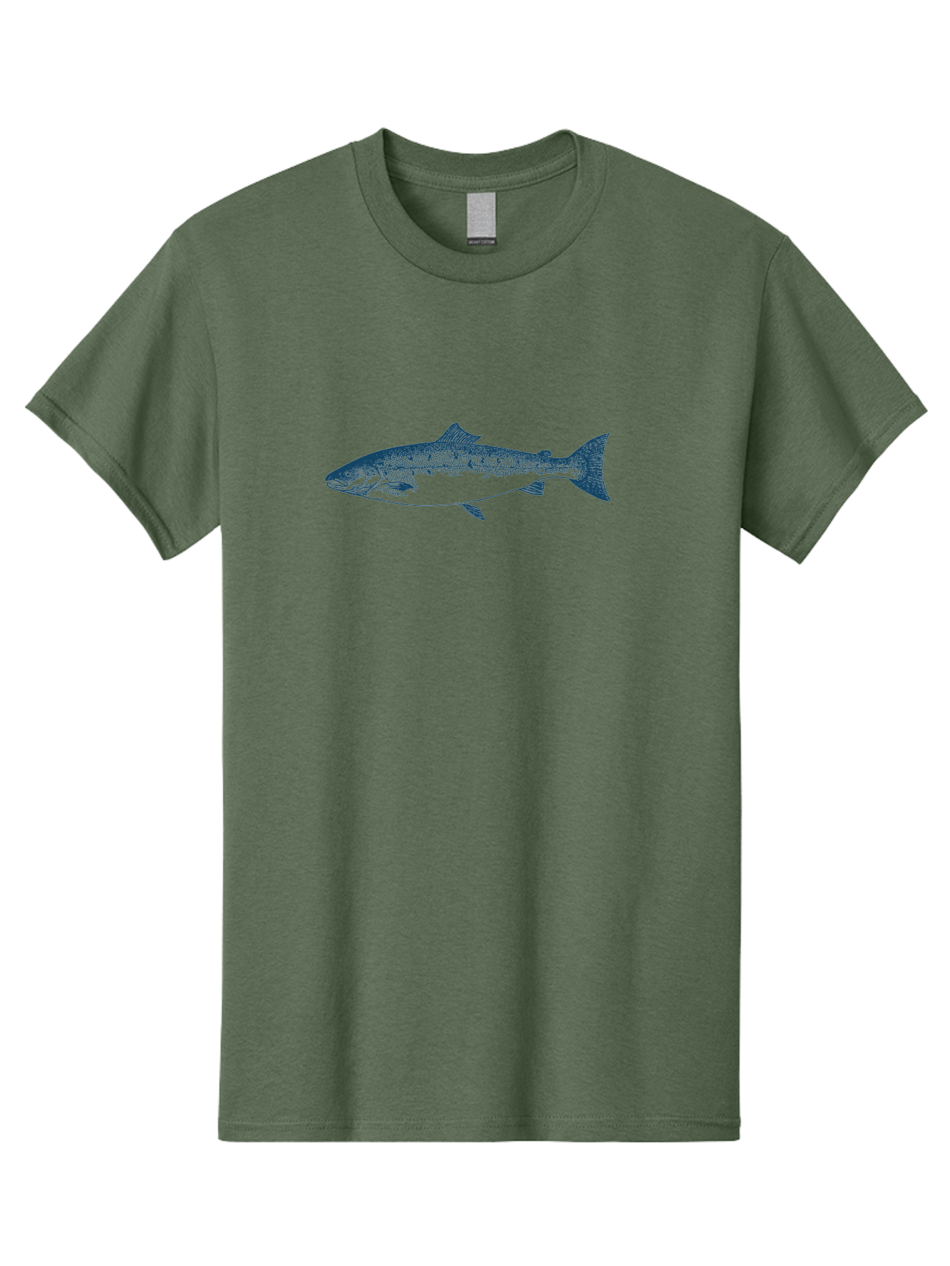 Runstream Fish Men'S Graphic Tee, 100% Cotton, Comfortable Casual Summer Wear, Machine Washable, Salmon Fish, Halftone Illustration, Aquatic Life, Ocean Creature, Fish Species, Wildlife Art, Stencil Style Aae625 19
