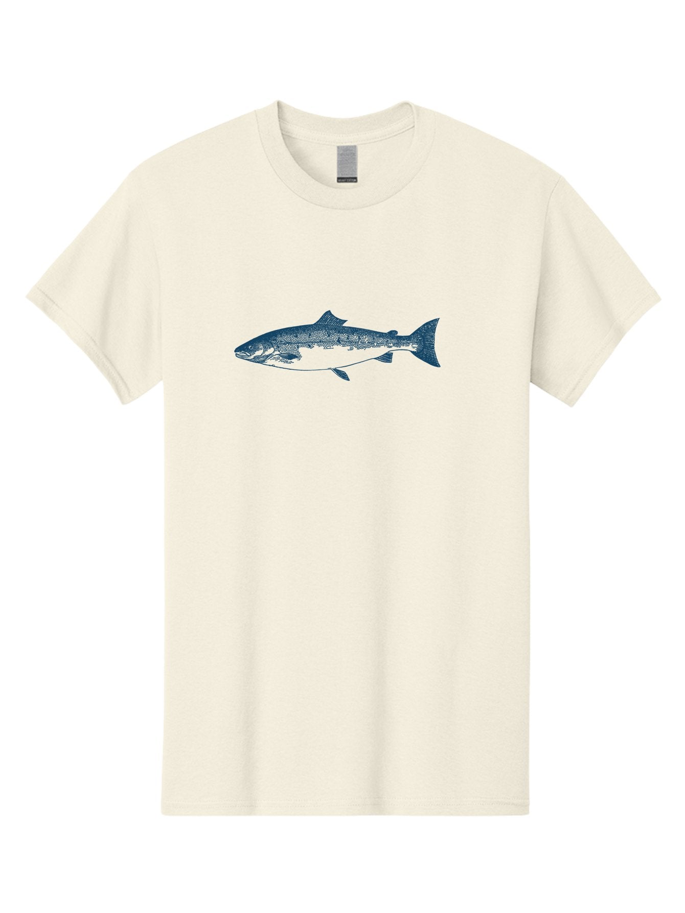 Runstream Fish Men'S Graphic Tee, 100% Cotton, Comfortable Casual Summer Wear, Machine Washable, Salmon Fish, Halftone Illustration, Aquatic Life, Ocean Creature, Fish Species, Wildlife Art, Stencil Style Aae625 7