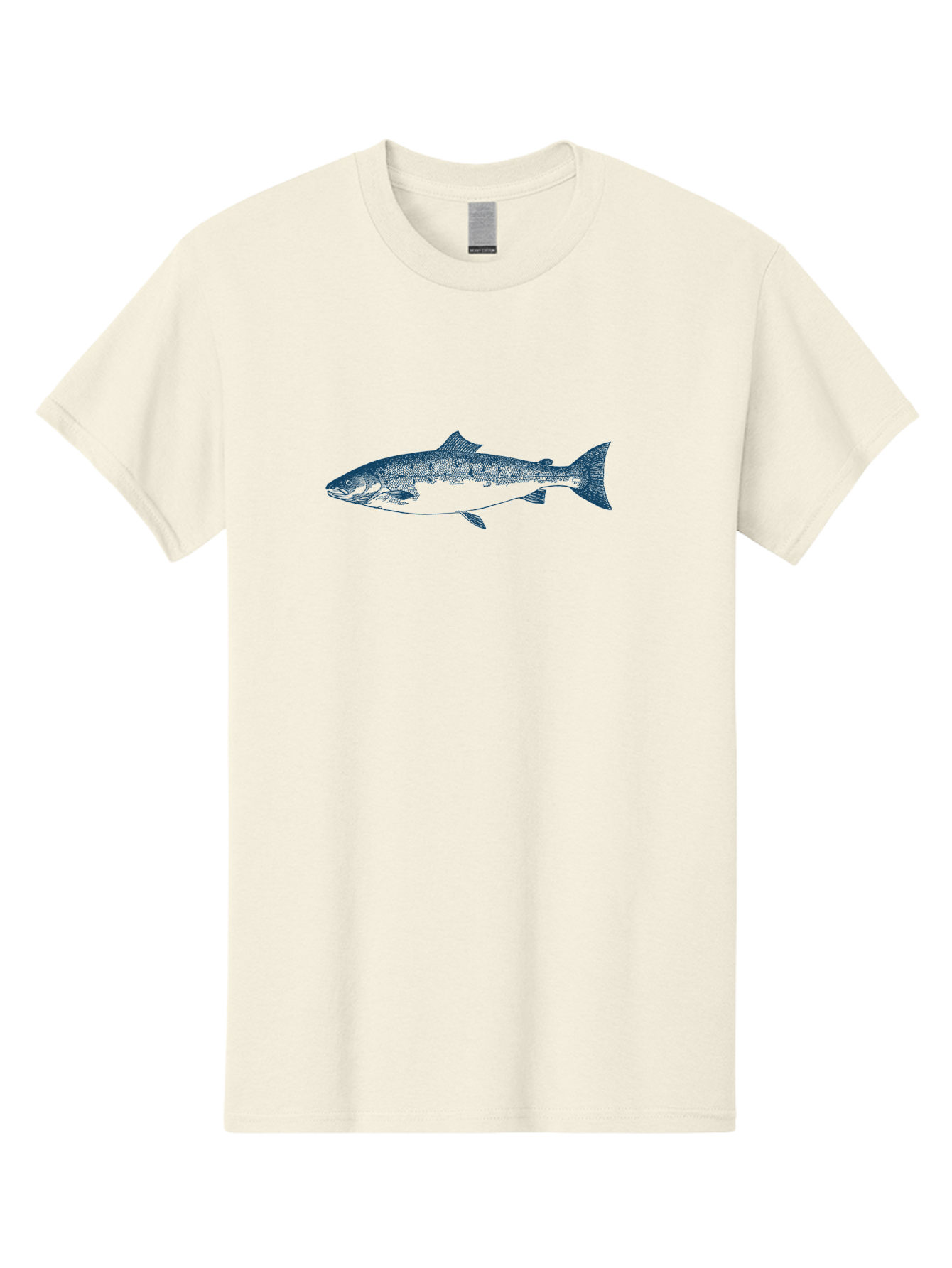 Runstream Fish Men'S Graphic Tee, 100% Cotton, Comfortable Casual Summer Wear, Machine Washable, Salmon Fish, Halftone Illustration, Aquatic Life, Ocean Creature, Fish Species, Wildlife Art, Stencil Style Aae625 17
