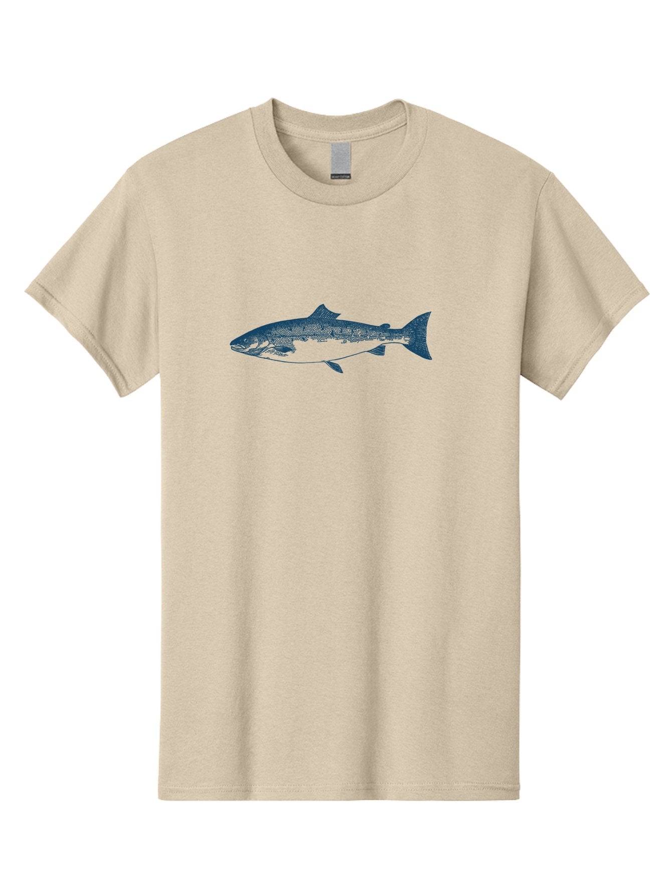 Runstream Fish Men'S Graphic Tee, 100% Cotton, Comfortable Casual Summer Wear, Machine Washable, Salmon Fish, Halftone Illustration, Aquatic Life, Ocean Creature, Fish Species, Wildlife Art, Stencil Style Aae625 11
