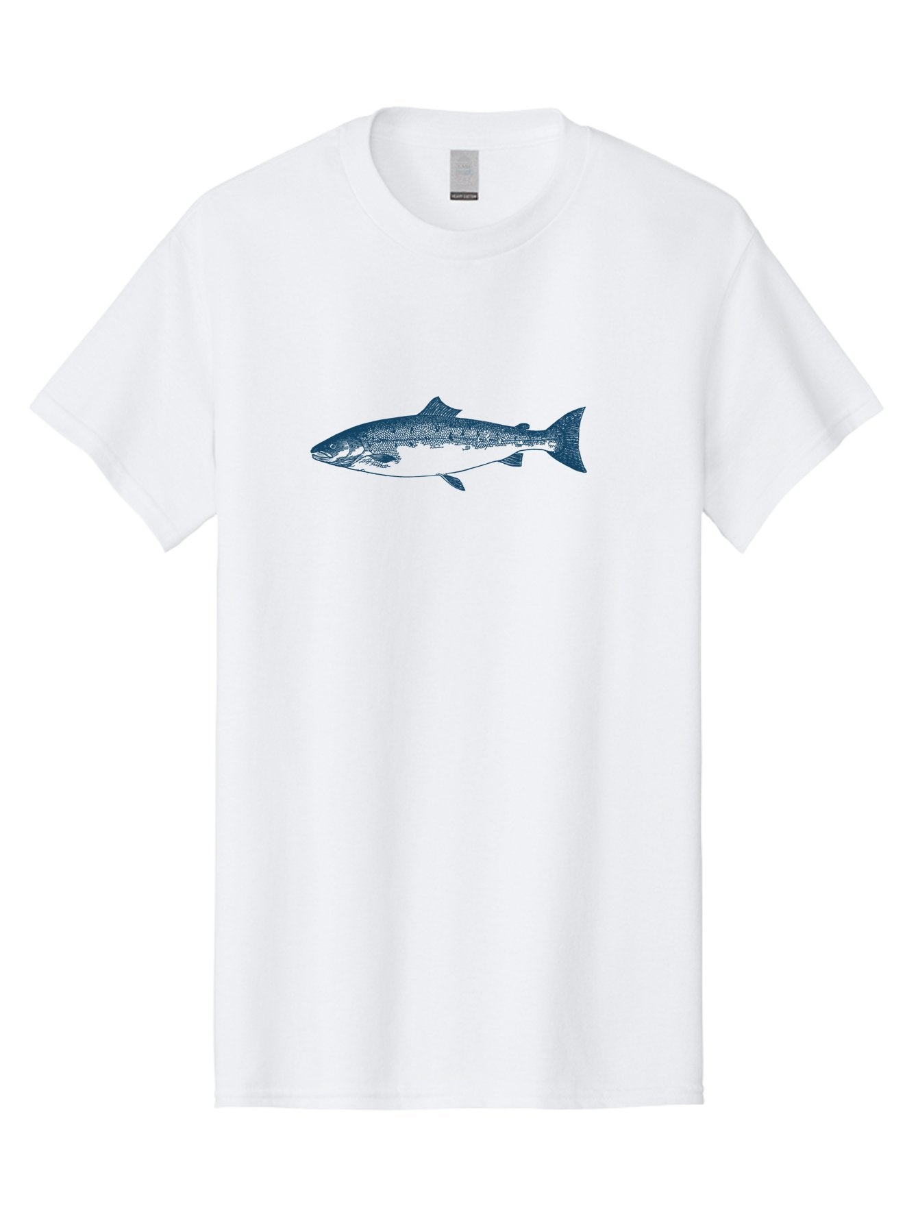 Runstream Fish Men'S Graphic Tee, 100% Cotton, Comfortable Casual Summer Wear, Machine Washable, Salmon Fish, Halftone Illustration, Aquatic Life, Ocean Creature, Fish Species, Wildlife Art, Stencil Style Aae625 9