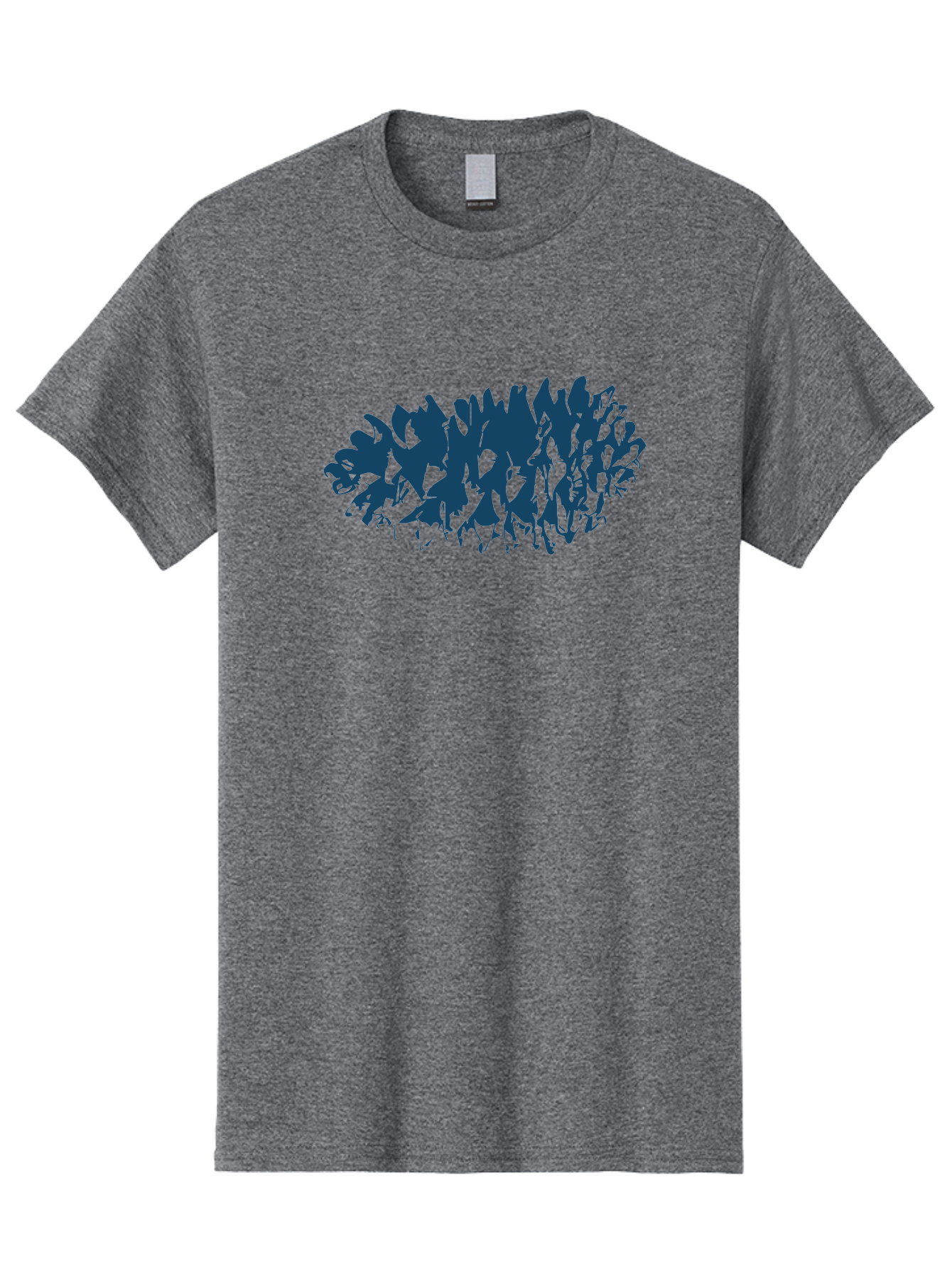 Rustic Pine Cluster Men'S Graphic Tee, 100% Cotton, Comfortable Casual Summer Wear, Machine Washable, Silhouette Of Horses, Group Of Horses, Galloping Horses, Abstract Horses, Dark Blue Horses, Dynamic Movement, Chaotic Movement, Horse Shapes, Aae627 19
