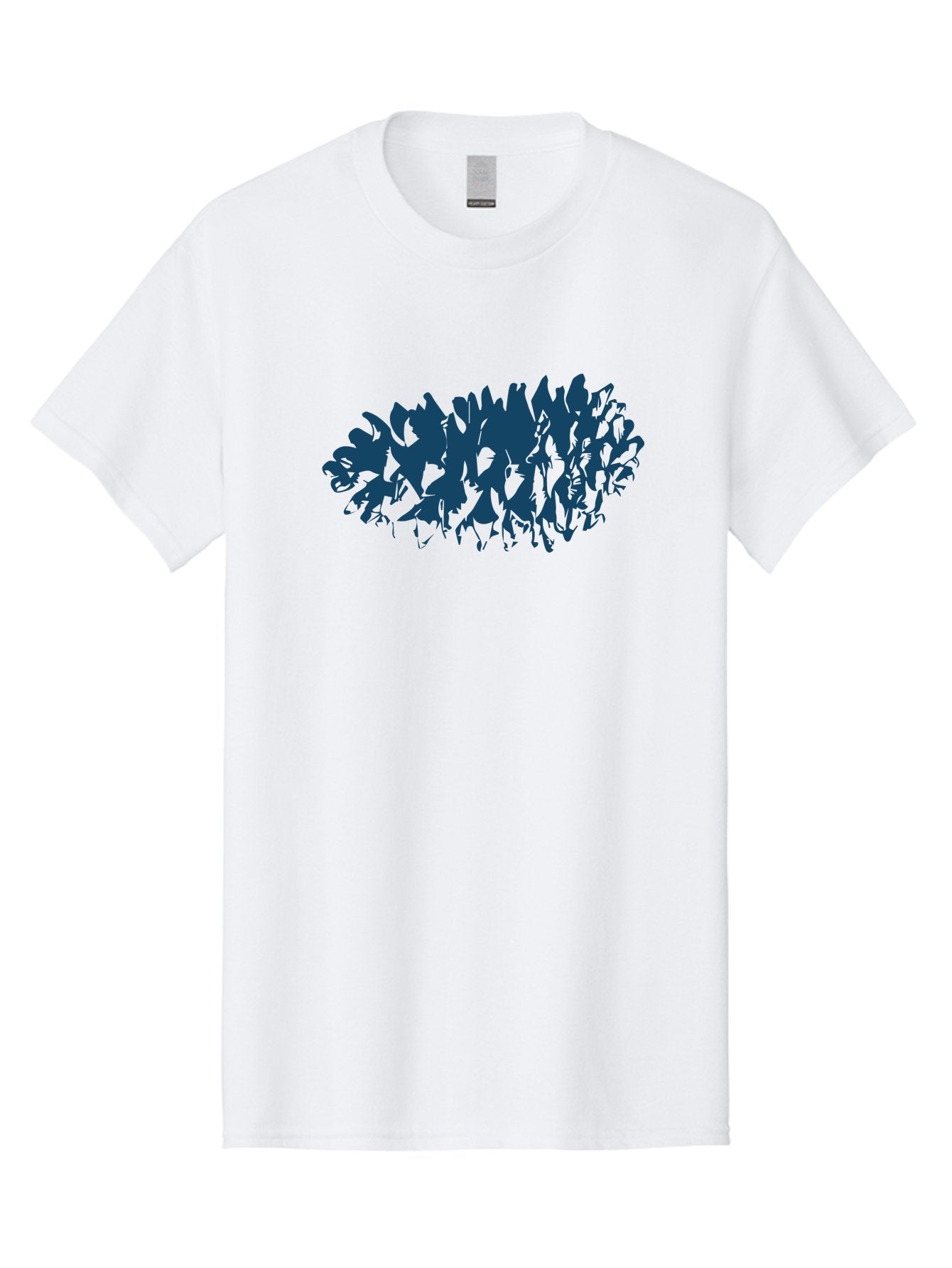 Rustic Pine Cluster Men'S Graphic Tee, 100% Cotton, Comfortable Casual Summer Wear, Machine Washable, Silhouette Of Horses, Group Of Horses, Galloping Horses, Abstract Horses, Dark Blue Horses, Dynamic Movement, Chaotic Movement, Horse Shapes, Aae627 12