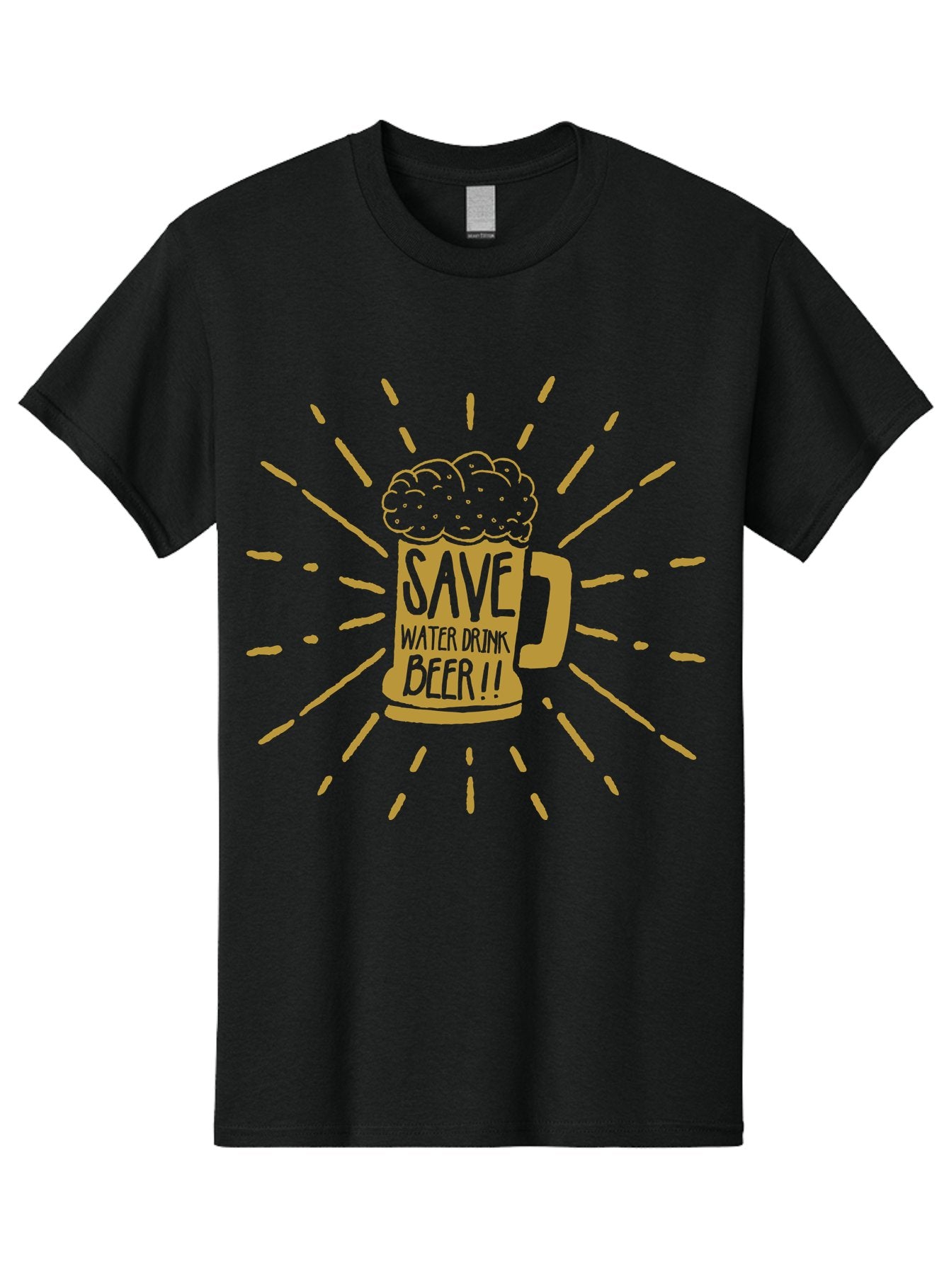 Save Water Drink Beer Men'S Graphic Tee, 100% Cotton, Comfortable Casual Summer Wear, Machine Washable, Beer Mug, Save Waterloo Bzer!!, Frothy Beer, Bold Typography, Eye-Catching Design, Craft Beer Culture, Brewery Logo, Neon Colors, Aae628 4