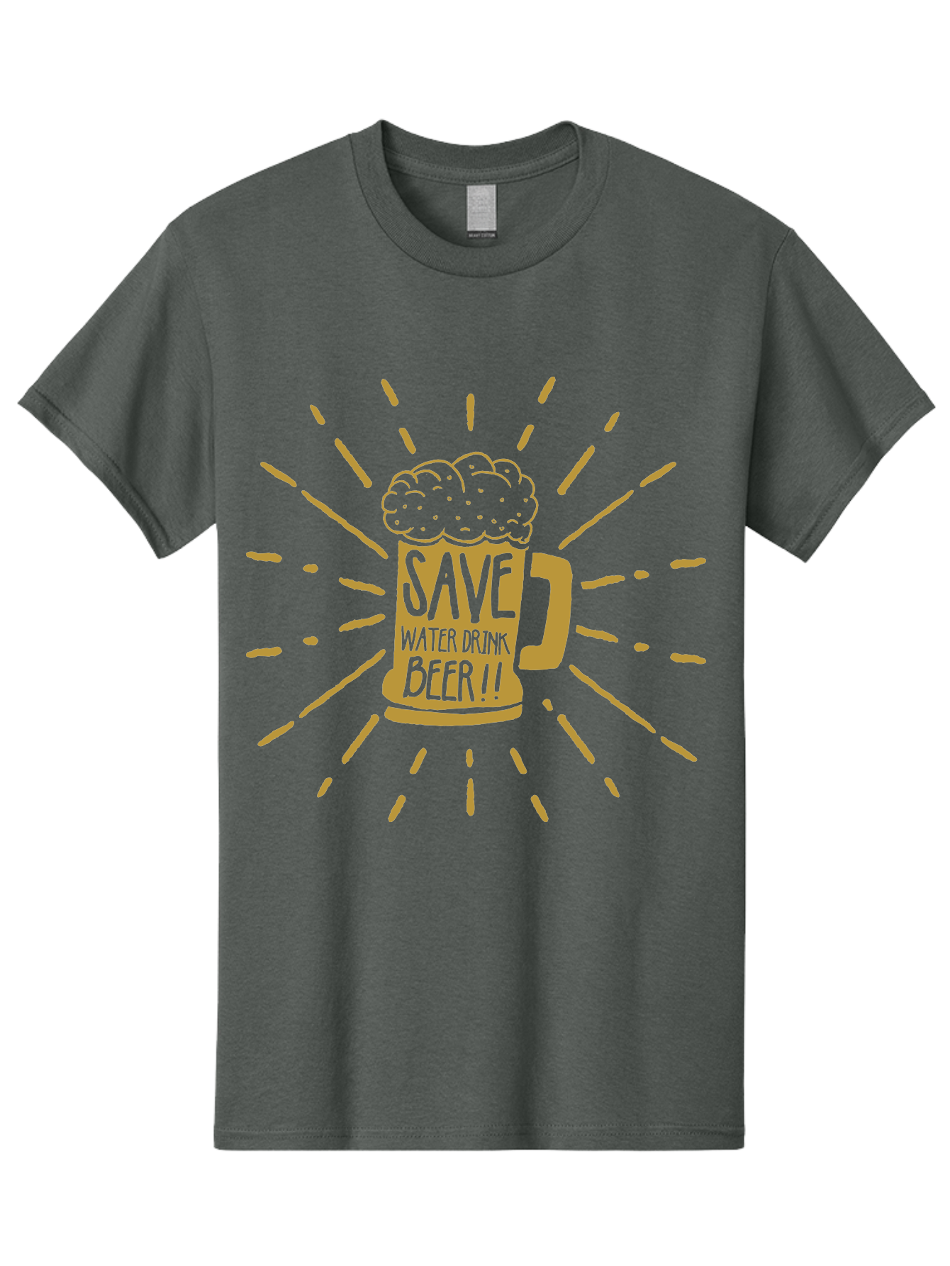 Save Water Drink Beer Men'S Graphic Tee, 100% Cotton, Comfortable Casual Summer Wear, Machine Washable, Beer Mug, Save Waterloo Bzer!!, Frothy Beer, Bold Typography, Eye-Catching Design, Craft Beer Culture, Brewery Logo, Neon Colors, Aae628 7