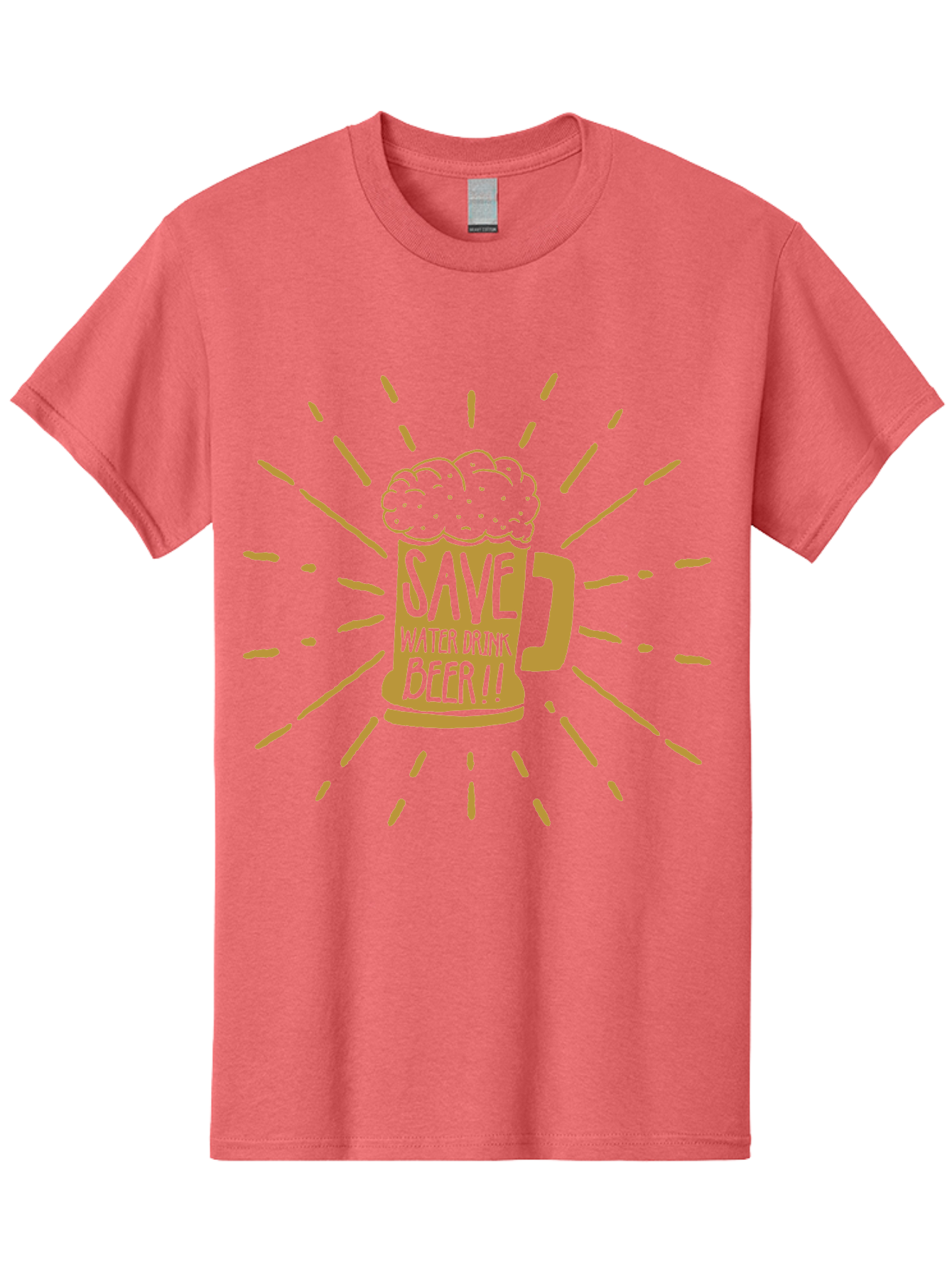 Save Water Drink Beer Men'S Graphic Tee, 100% Cotton, Comfortable Casual Summer Wear, Machine Washable, Beer Mug, Save Waterloo Bzer!!, Frothy Beer, Bold Typography, Eye-Catching Design, Craft Beer Culture, Brewery Logo, Neon Colors, Aae628 5