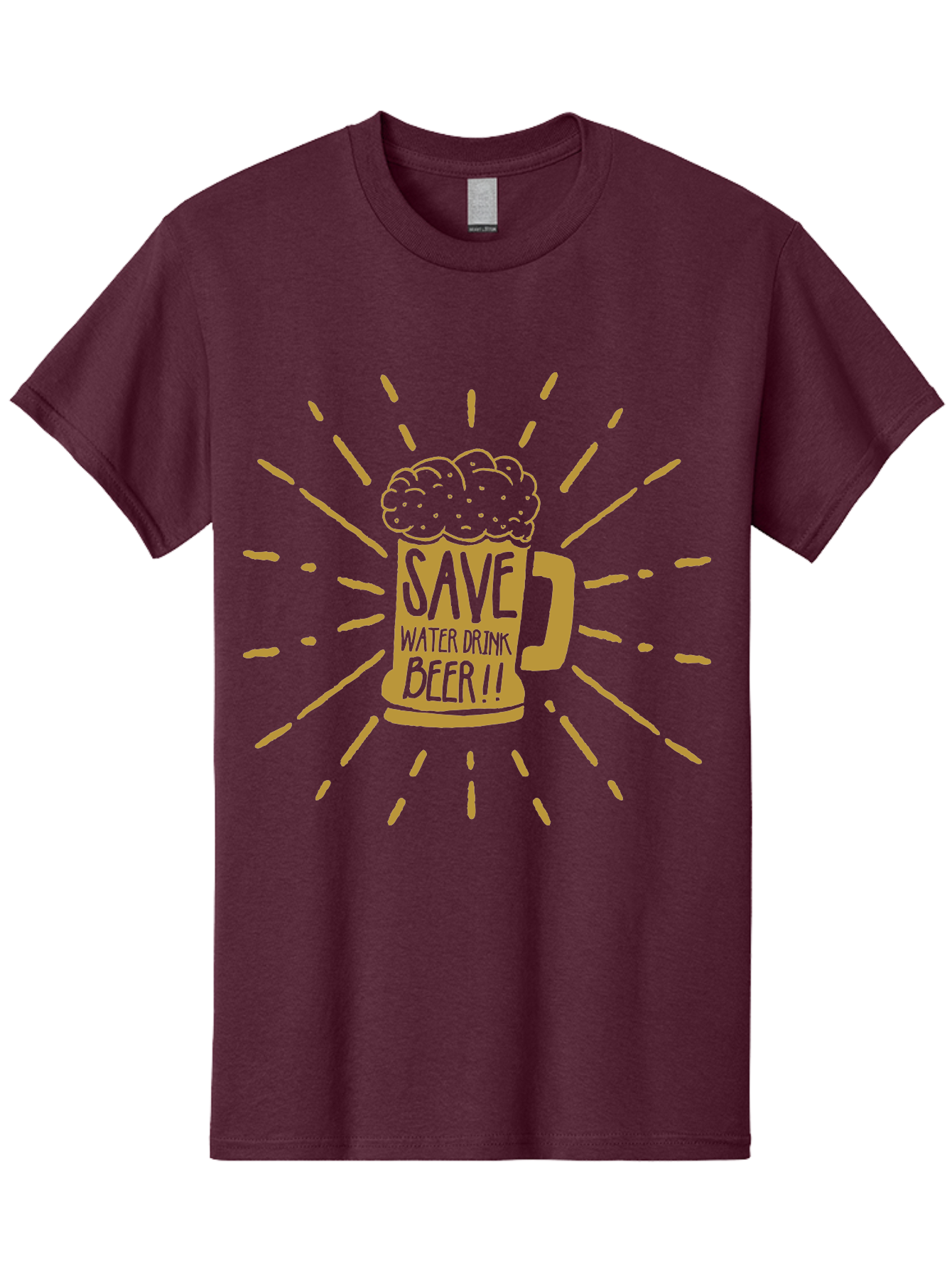 Save Water Drink Beer Men'S Graphic Tee, 100% Cotton, Comfortable Casual Summer Wear, Machine Washable, Beer Mug, Save Waterloo Bzer!!, Frothy Beer, Bold Typography, Eye-Catching Design, Craft Beer Culture, Brewery Logo, Neon Colors, Aae628 23