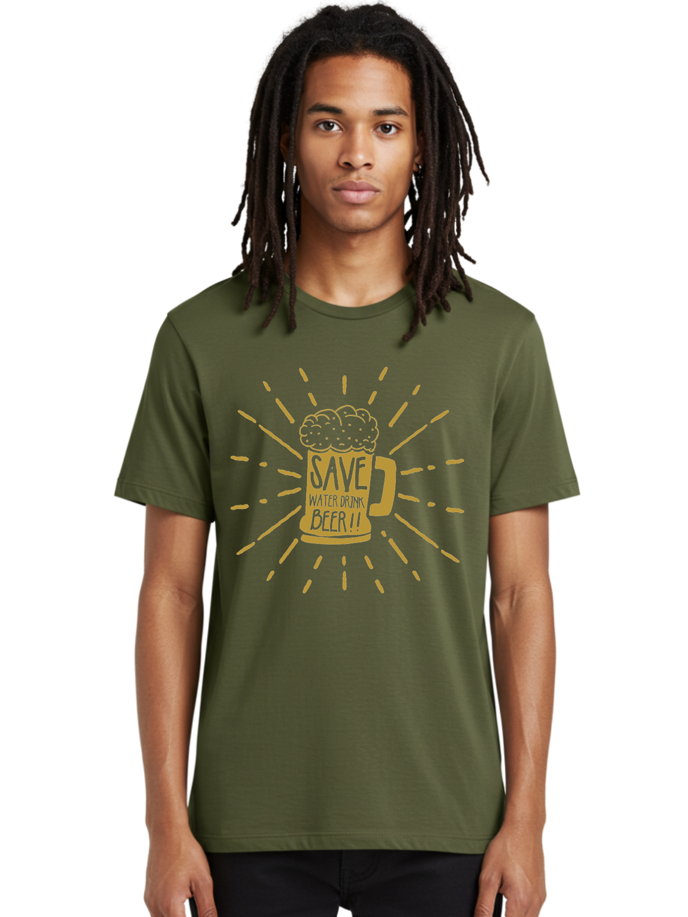 Save Water Drink Beer Men'S Graphic Tee, 100% Cotton, Comfortable Casual Summer Wear, Machine Washable, Beer Mug, Save Waterloo Bzer!!, Frothy Beer, Bold Typography, Eye-Catching Design, Craft Beer Culture, Brewery Logo, Neon Colors, Aae628 18