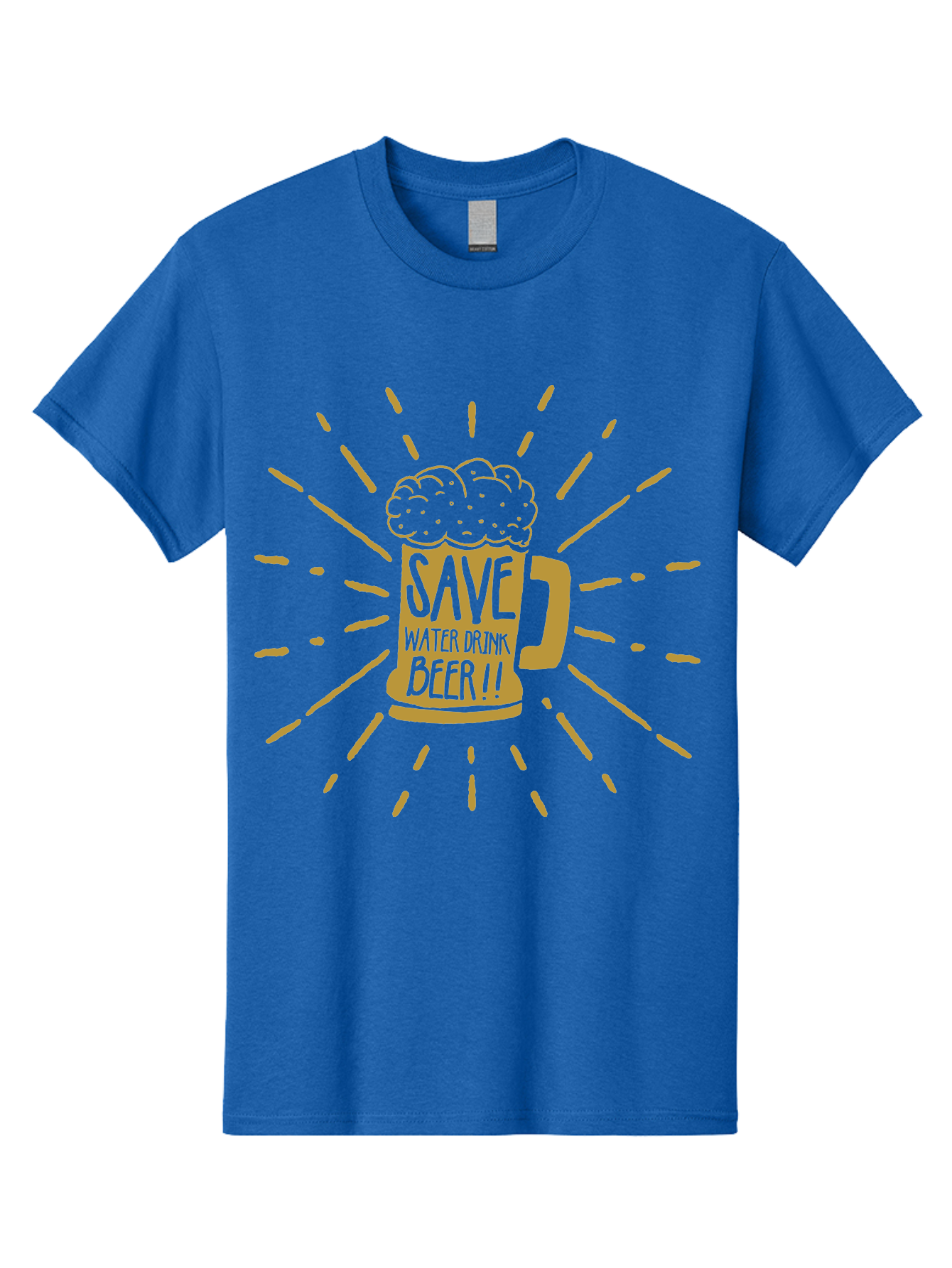 Save Water Drink Beer Men'S Graphic Tee, 100% Cotton, Comfortable Casual Summer Wear, Machine Washable, Beer Mug, Save Waterloo Bzer!!, Frothy Beer, Bold Typography, Eye-Catching Design, Craft Beer Culture, Brewery Logo, Neon Colors, Aae628 13