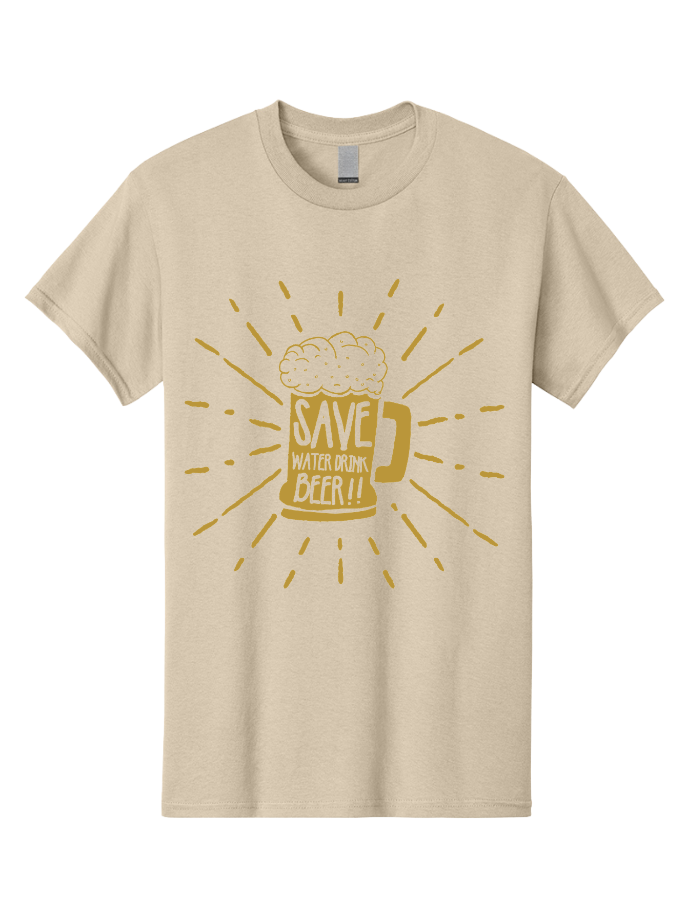 Save Water Drink Beer Men'S Graphic Tee, 100% Cotton, Comfortable Casual Summer Wear, Machine Washable, Beer Mug, Save Waterloo Bzer!!, Frothy Beer, Bold Typography, Eye-Catching Design, Craft Beer Culture, Brewery Logo, Neon Colors, Aae628 3