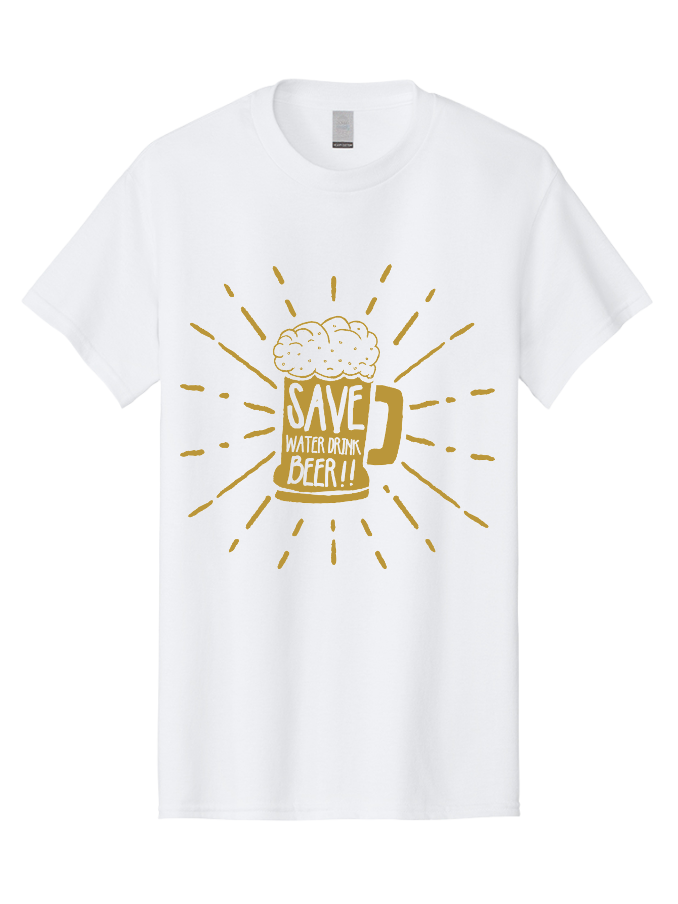 Save Water Drink Beer Men'S Graphic Tee, 100% Cotton, Comfortable Casual Summer Wear, Machine Washable, Beer Mug, Save Waterloo Bzer!!, Frothy Beer, Bold Typography, Eye-Catching Design, Craft Beer Culture, Brewery Logo, Neon Colors, Aae628 9