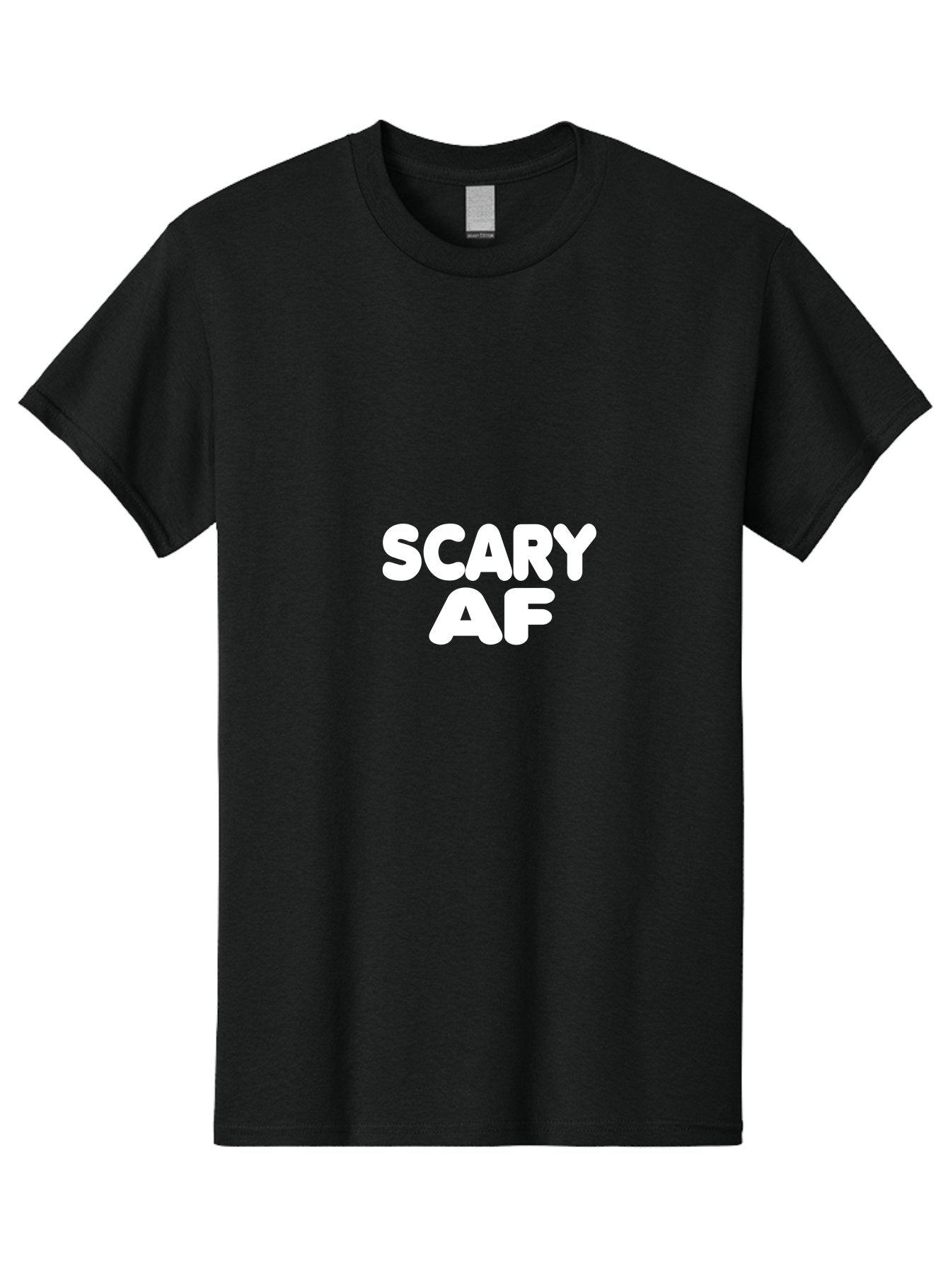 Scary Af Men'S Graphic Tee, 100% Cotton, Comfortable Casual Summer Wear, Machine Washable, Scary Memes, Humorous Content, Spooky Humor, Bold Text, White Font, Funny Phrases, Internet Slang Aae630 15
