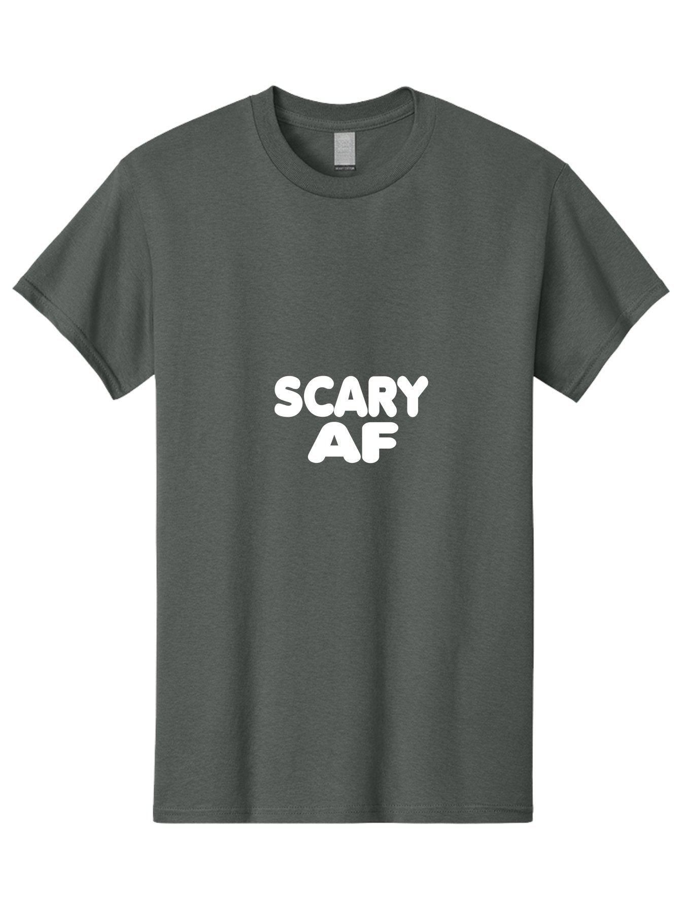 Scary Af Men'S Graphic Tee, 100% Cotton, Comfortable Casual Summer Wear, Machine Washable, Scary Memes, Humorous Content, Spooky Humor, Bold Text, White Font, Funny Phrases, Internet Slang Aae630 10