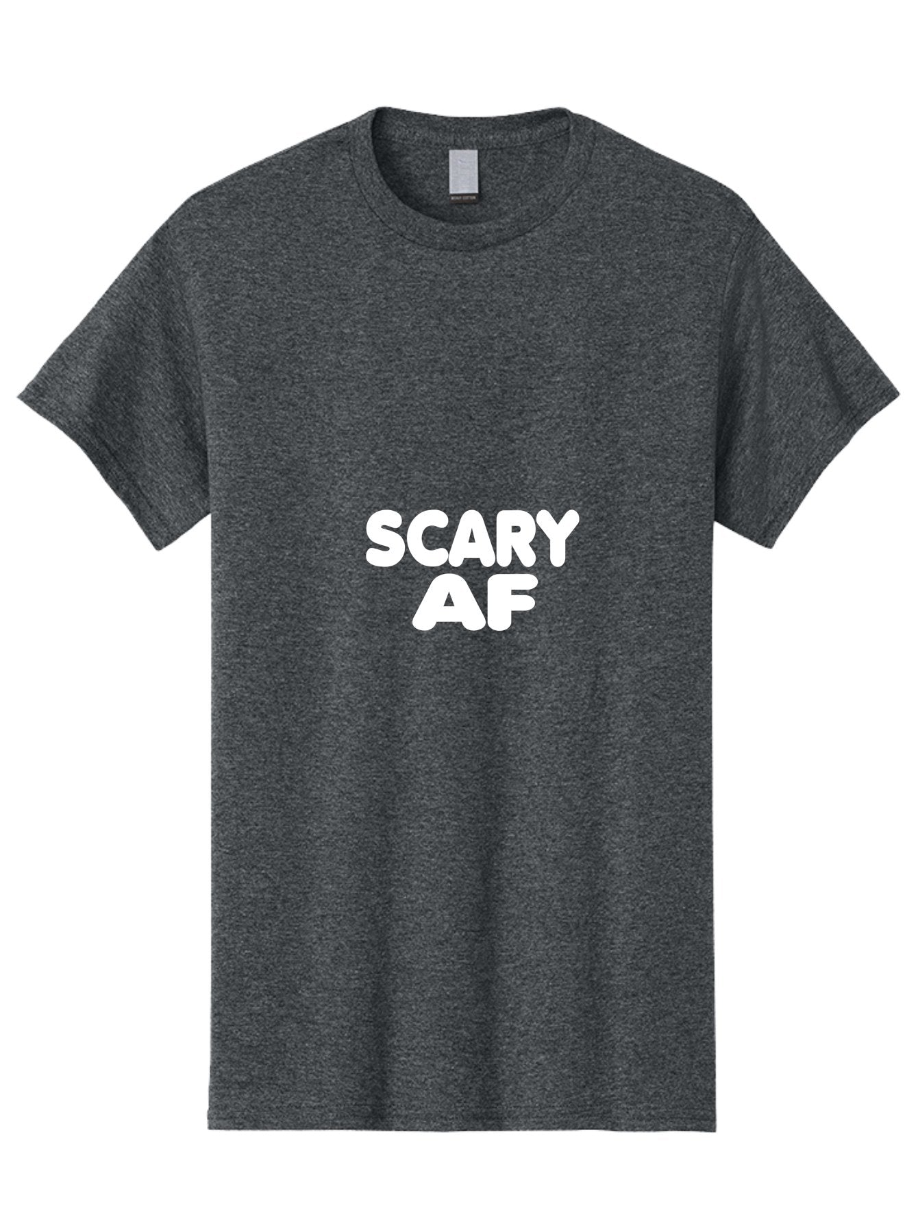 Scary Af Men'S Graphic Tee, 100% Cotton, Comfortable Casual Summer Wear, Machine Washable, Scary Memes, Humorous Content, Spooky Humor, Bold Text, White Font, Funny Phrases, Internet Slang Aae630 11