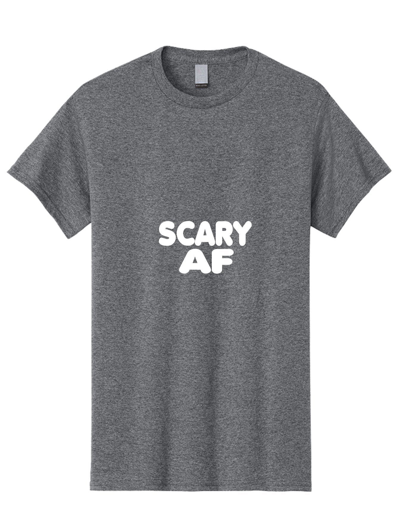 Scary Af Men'S Graphic Tee, 100% Cotton, Comfortable Casual Summer Wear, Machine Washable, Scary Memes, Humorous Content, Spooky Humor, Bold Text, White Font, Funny Phrases, Internet Slang Aae630 7