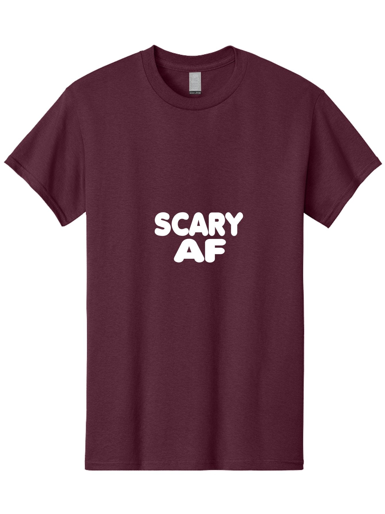 Scary Af Men'S Graphic Tee, 100% Cotton, Comfortable Casual Summer Wear, Machine Washable, Scary Memes, Humorous Content, Spooky Humor, Bold Text, White Font, Funny Phrases, Internet Slang Aae630 13