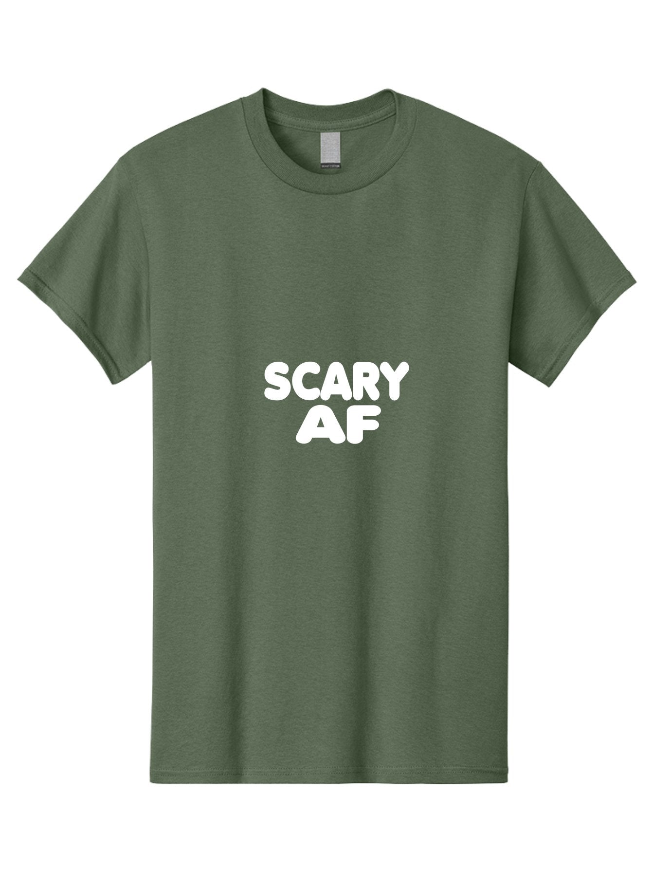 Scary Af Men'S Graphic Tee, 100% Cotton, Comfortable Casual Summer Wear, Machine Washable, Scary Memes, Humorous Content, Spooky Humor, Bold Text, White Font, Funny Phrases, Internet Slang Aae630 6