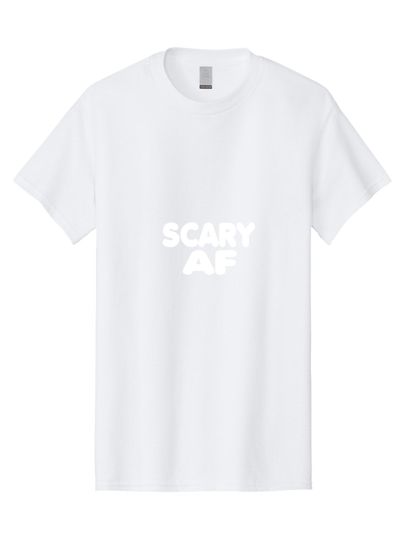 Scary Af Men'S Graphic Tee, 100% Cotton, Comfortable Casual Summer Wear, Machine Washable, Scary Memes, Humorous Content, Spooky Humor, Bold Text, White Font, Funny Phrases, Internet Slang Aae630 14