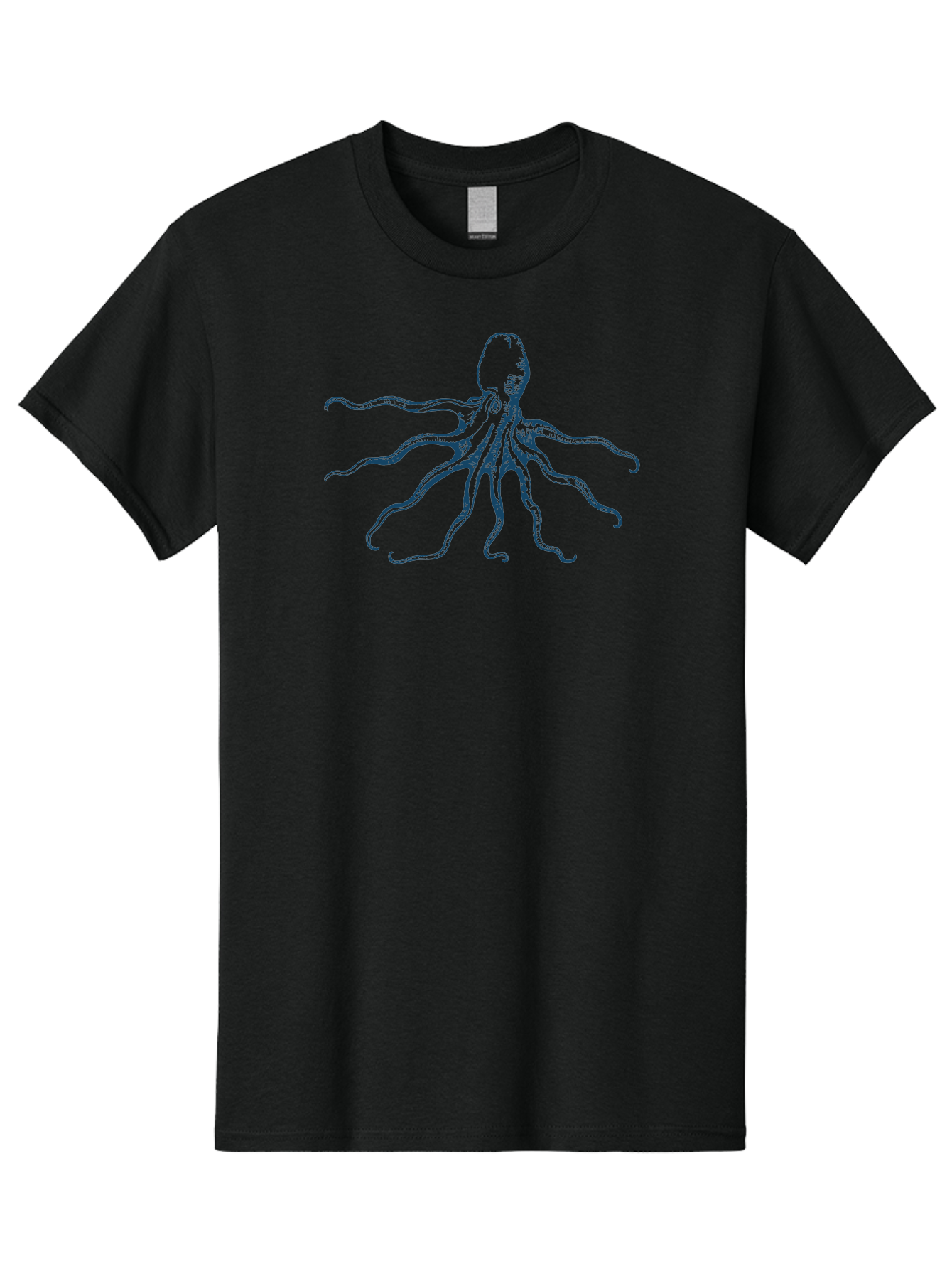 Sea Octopus Men'S Graphic Tee, 100% Cotton, Comfortable Casual Summer Wear, Machine Washable, Octopus, Eight Legs, Marine Life, Underwater Creature, Cephalopod, Ocean Animal, Tentacles, Wildlife, Sea Creature, Blue Illustration Aae631 21
