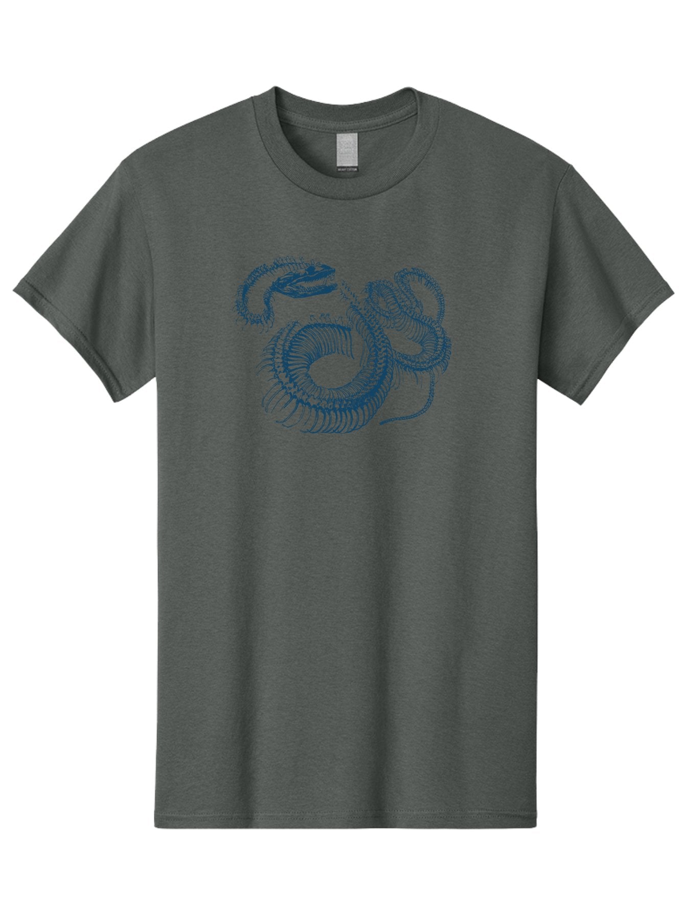 Sea-Monster Men'S Graphic Tee, 100% Cotton, Comfortable Casual Summer Wear, Machine Washable, Snake Illustration, Coiled Serpent, Detailed Drawing, Navy Blue Lines, Abstract Art, Snake Species, Reptile Design, Artistic Representation, Aae632 12