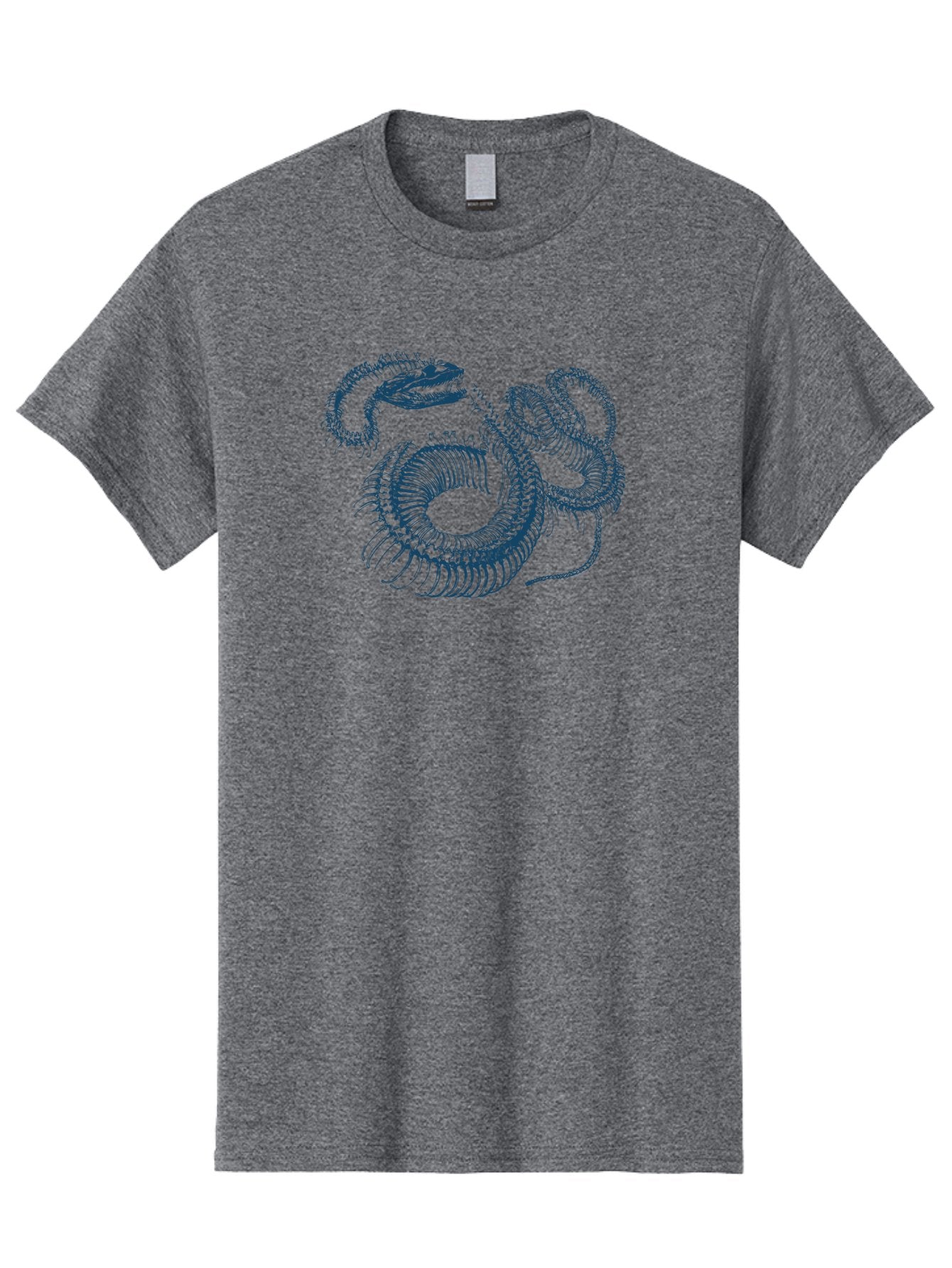 Sea-Monster Men'S Graphic Tee, 100% Cotton, Comfortable Casual Summer Wear, Machine Washable, Snake Illustration, Coiled Serpent, Detailed Drawing, Navy Blue Lines, Abstract Art, Snake Species, Reptile Design, Artistic Representation, Aae632 8