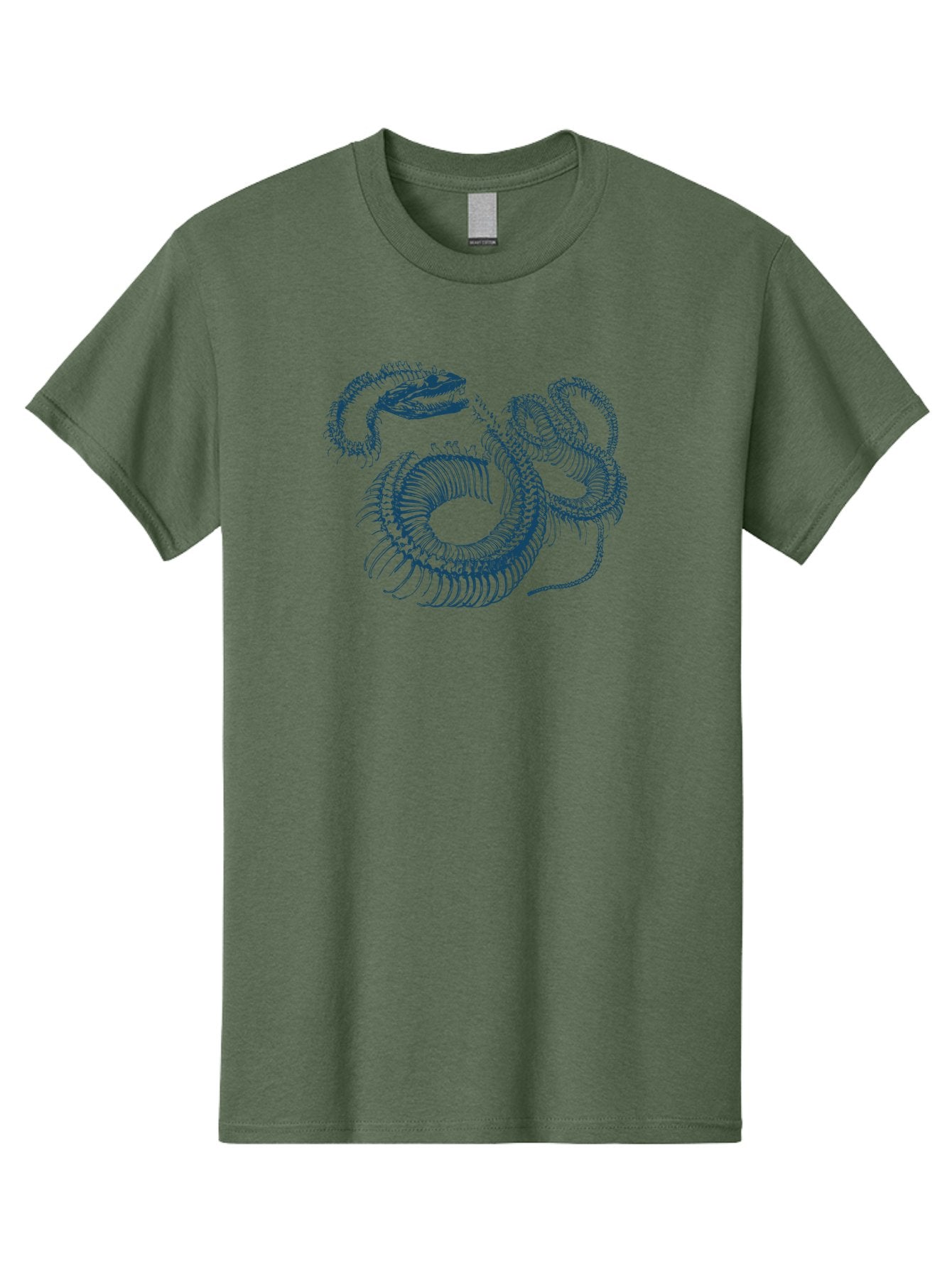 Sea-Monster Men'S Graphic Tee, 100% Cotton, Comfortable Casual Summer Wear, Machine Washable, Snake Illustration, Coiled Serpent, Detailed Drawing, Navy Blue Lines, Abstract Art, Snake Species, Reptile Design, Artistic Representation, Aae632