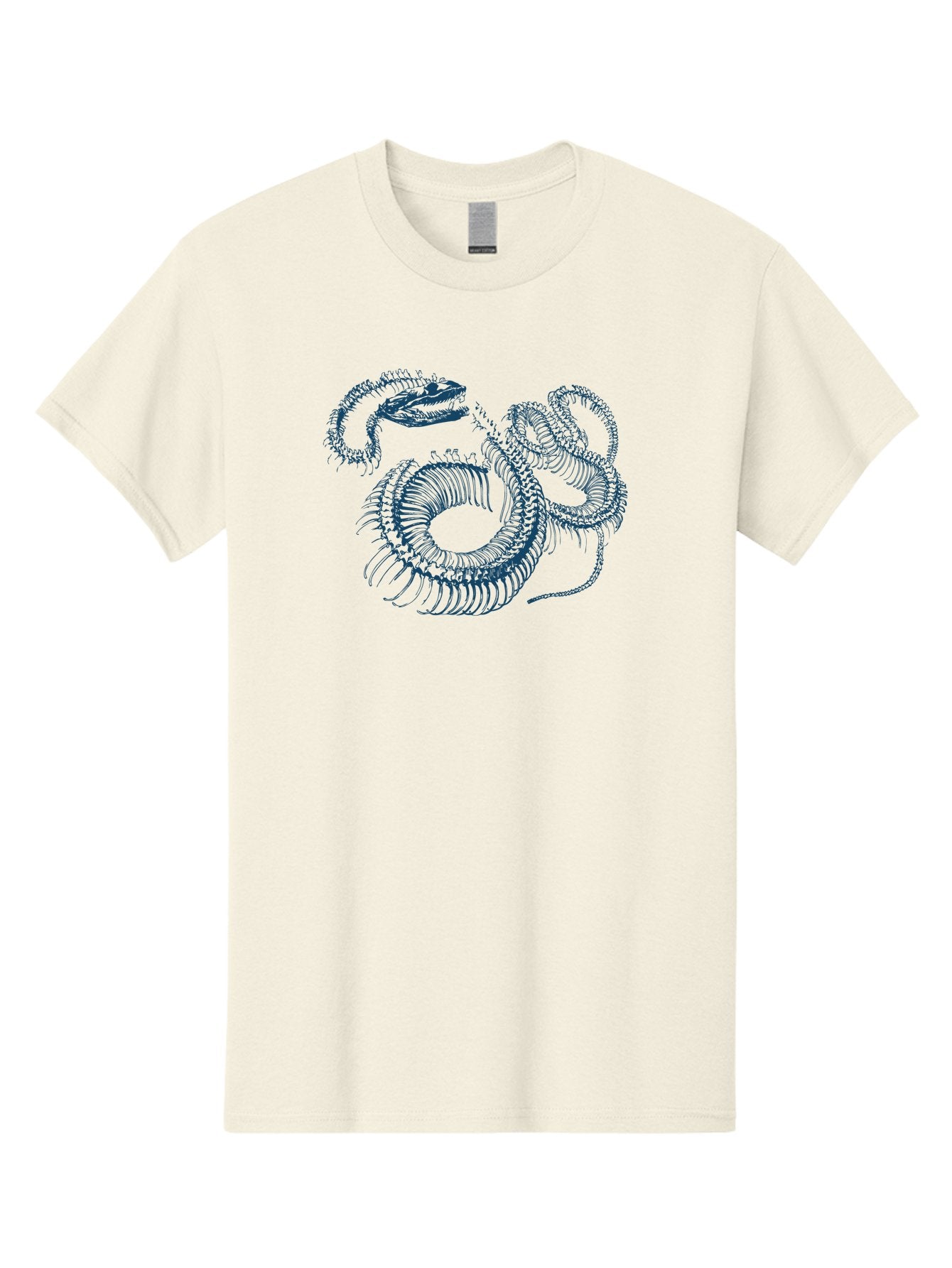 Sea-Monster Men'S Graphic Tee, 100% Cotton, Comfortable Casual Summer Wear, Machine Washable, Snake Illustration, Coiled Serpent, Detailed Drawing, Navy Blue Lines, Abstract Art, Snake Species, Reptile Design, Artistic Representation, Aae632 15