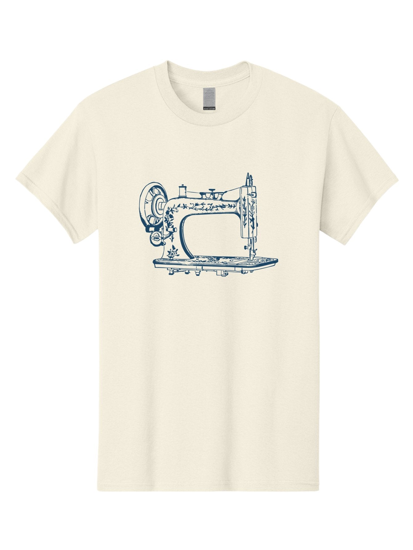 Sewing-Machine Men'S Graphic Tee, 100% Cotton, Comfortable Casual Summer Wear, Machine Washable, Vintage Sewing Machine, Floral Patterns, Antique Machinery, Crafting Tools, Textile Art, Classic Design, Sewing Equipment, Ornate Details, Aae633 5