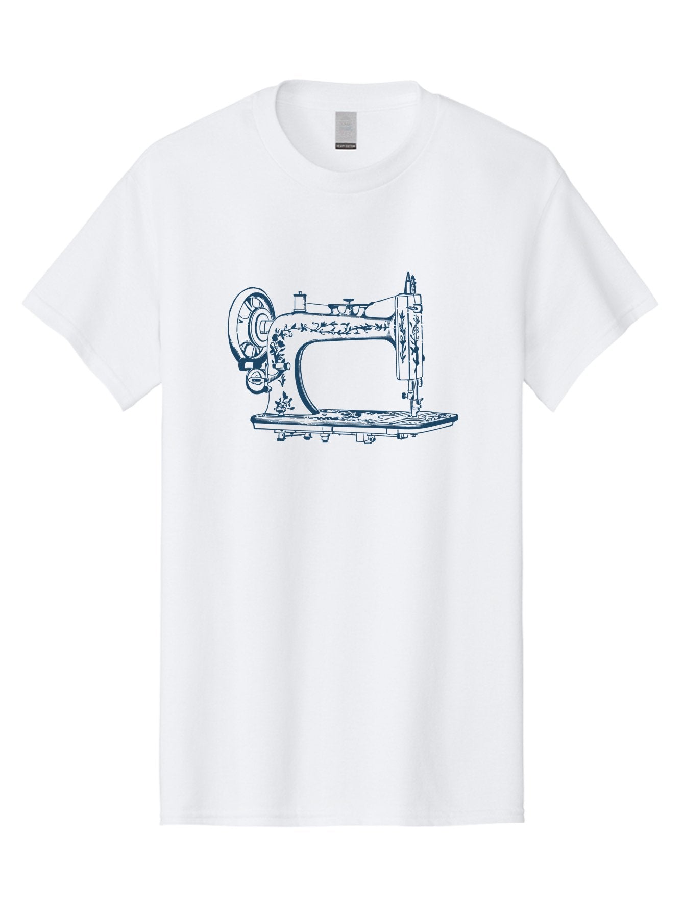 Sewing-Machine Men'S Graphic Tee, 100% Cotton, Comfortable Casual Summer Wear, Machine Washable, Vintage Sewing Machine, Floral Patterns, Antique Machinery, Crafting Tools, Textile Art, Classic Design, Sewing Equipment, Ornate Details, Aae633 7