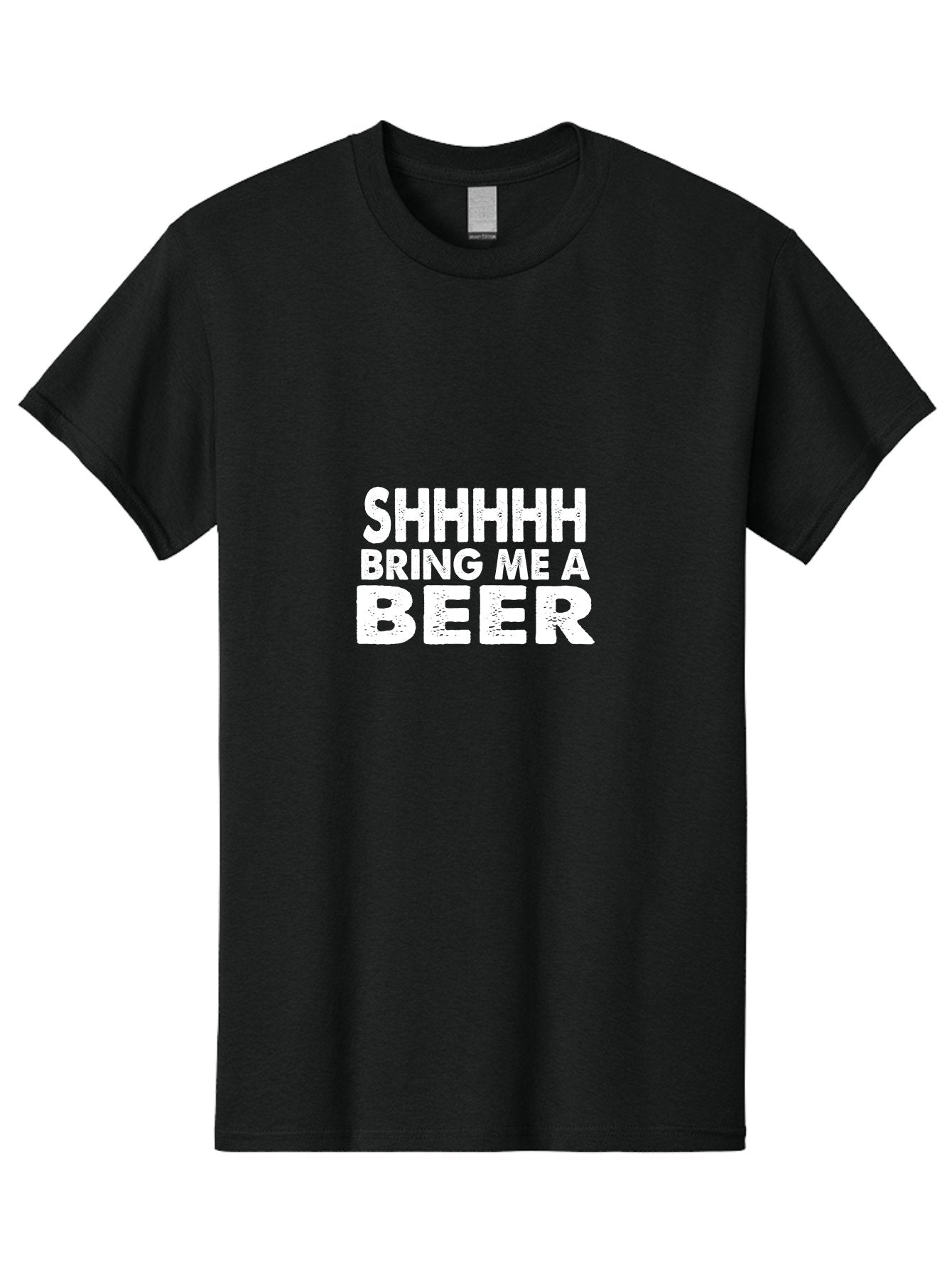 Shhhhh Bring Me A Beer Men'S Graphic Tee, 100% Cotton, Comfortable Casual Summer Wear, Machine Washable, Funny Quote, Beer Lover, Humor, Quiet Please, Beer Request, Fun Design, Modern Typography, Witty Phrase, Bold Text Aae635 5