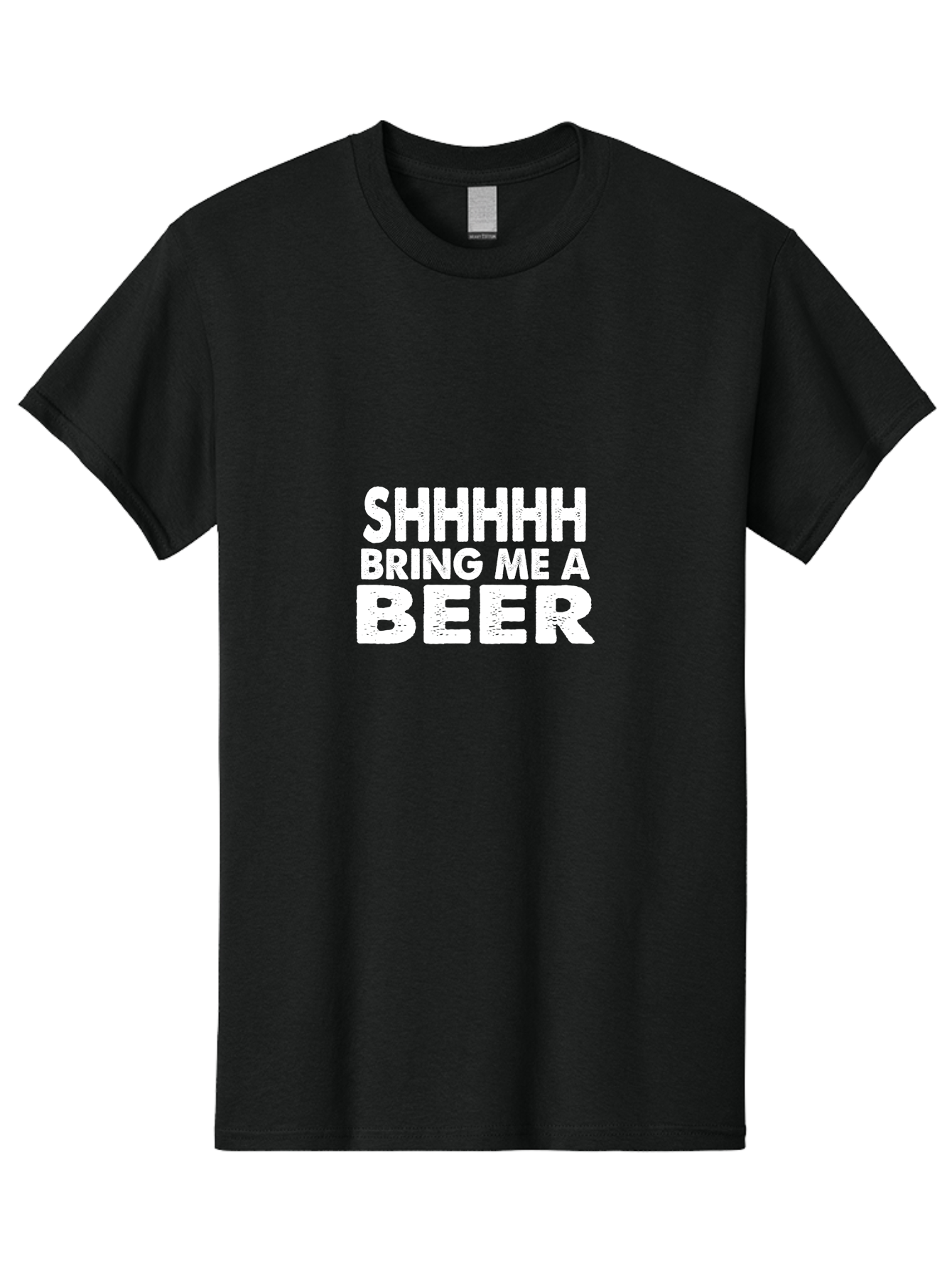 Shhhhh Bring Me A Beer Men'S Graphic Tee, 100% Cotton, Comfortable Casual Summer Wear, Machine Washable, Funny Quote, Beer Lover, Humor, Quiet Please, Beer Request, Fun Design, Modern Typography, Witty Phrase, Bold Text Aae635 7