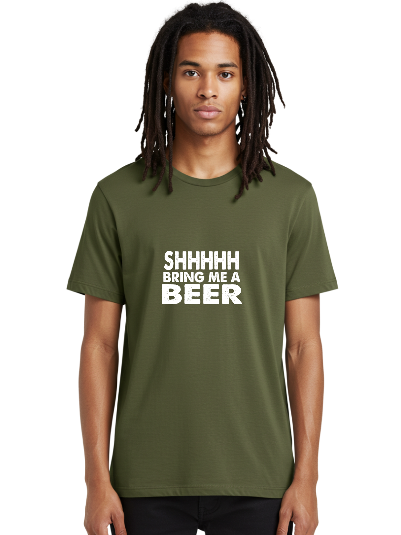 Shhhhh Bring Me A Beer Men'S Graphic Tee, 100% Cotton, Comfortable Casual Summer Wear, Machine Washable, Funny Quote, Beer Lover, Humor, Quiet Please, Beer Request, Fun Design, Modern Typography, Witty Phrase, Bold Text Aae635 20