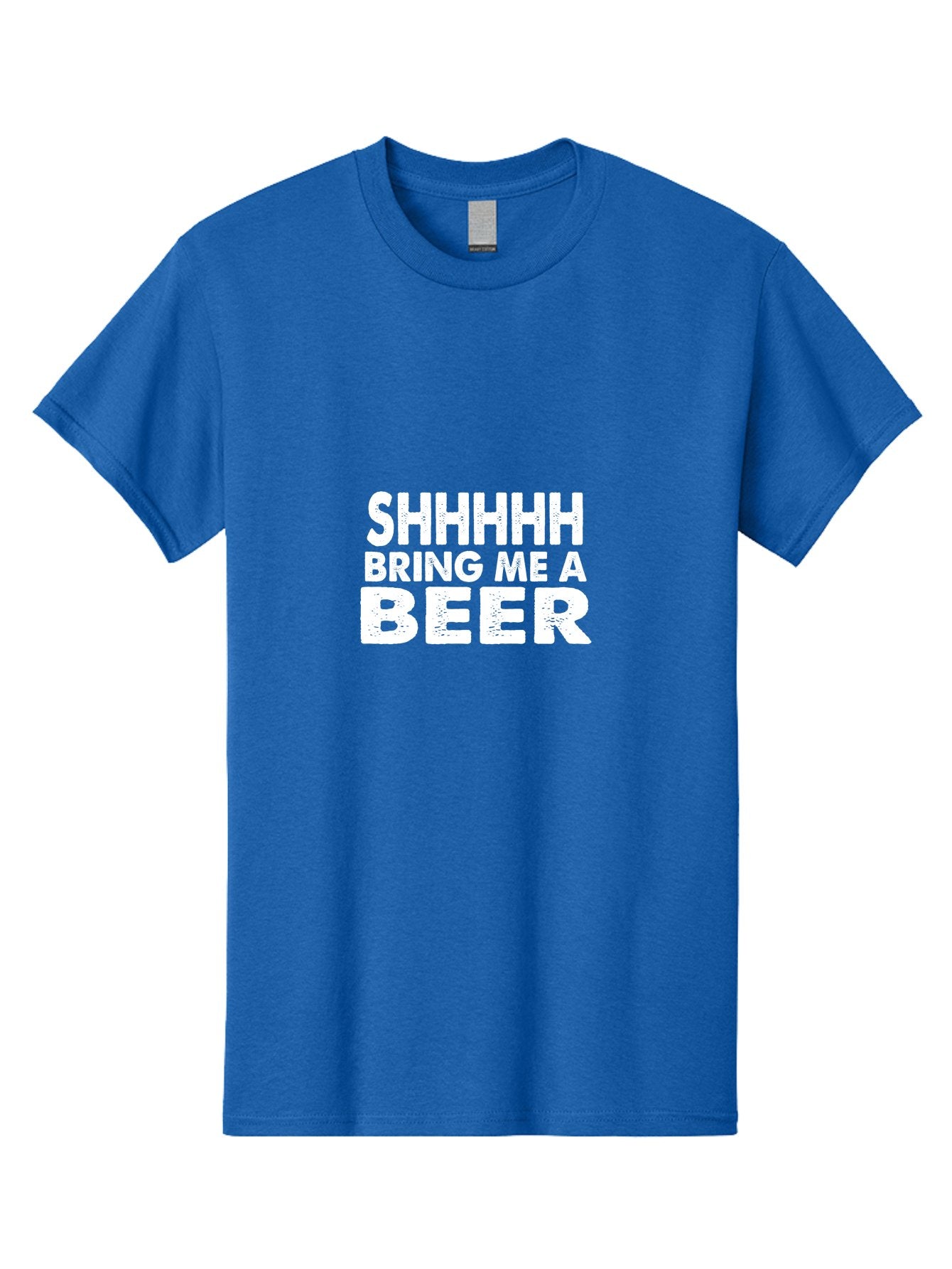 Shhhhh Bring Me A Beer Men'S Graphic Tee, 100% Cotton, Comfortable Casual Summer Wear, Machine Washable, Funny Quote, Beer Lover, Humor, Quiet Please, Beer Request, Fun Design, Modern Typography, Witty Phrase, Bold Text Aae635