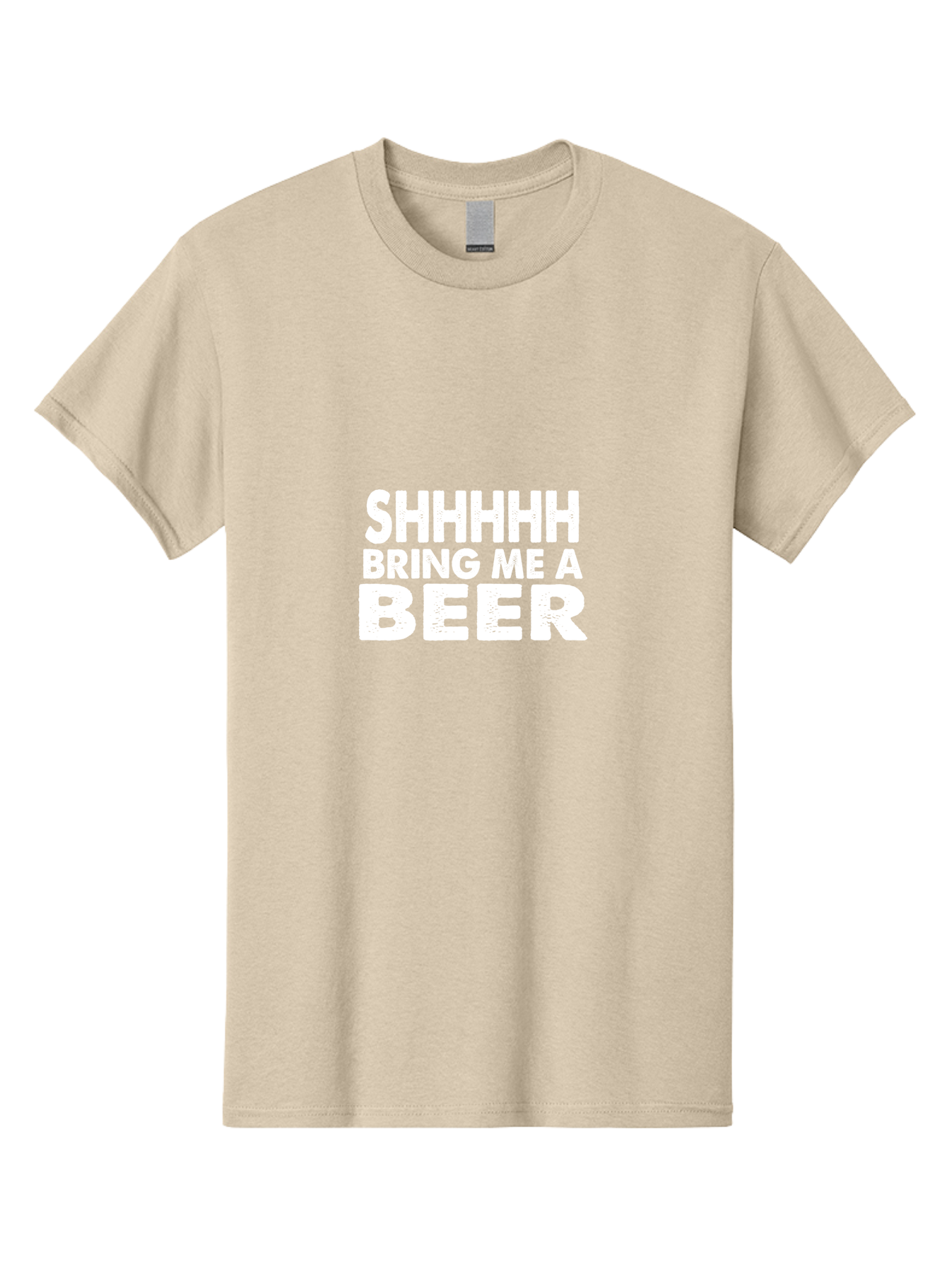 Shhhhh Bring Me A Beer Men'S Graphic Tee, 100% Cotton, Comfortable Casual Summer Wear, Machine Washable, Funny Quote, Beer Lover, Humor, Quiet Please, Beer Request, Fun Design, Modern Typography, Witty Phrase, Bold Text Aae635 25