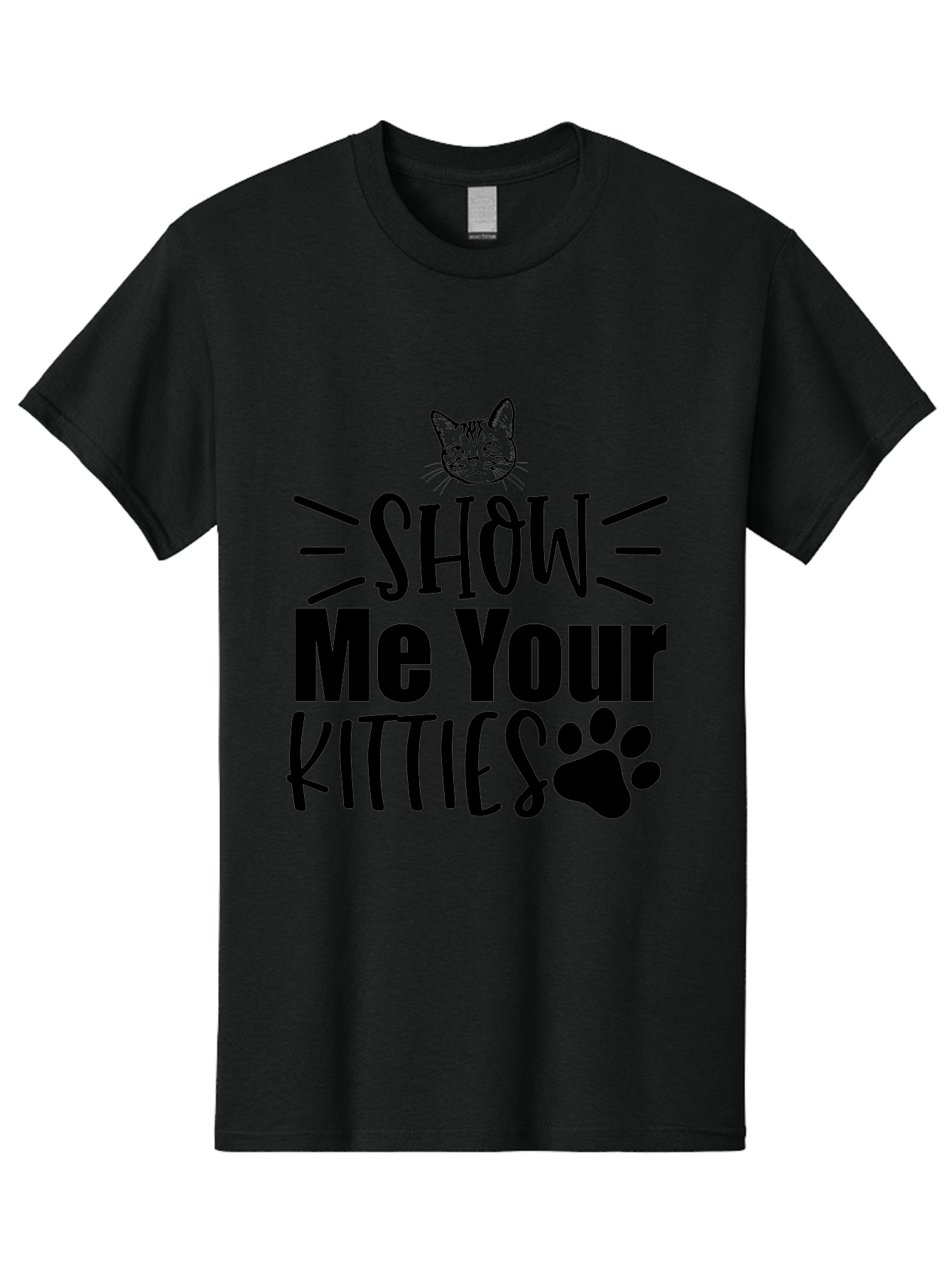 Show Me Your Kitties Men'S Graphic Tee, 100% Cotton, Comfortable Casual Summer Wear, Machine Washable, Cat Lovers, Kitties, Cat Theme, Feline Fun, Paw Print, Cat Face, Cute Graphics, Pet Lovers, Show Me Your Kitties Aae636 25
